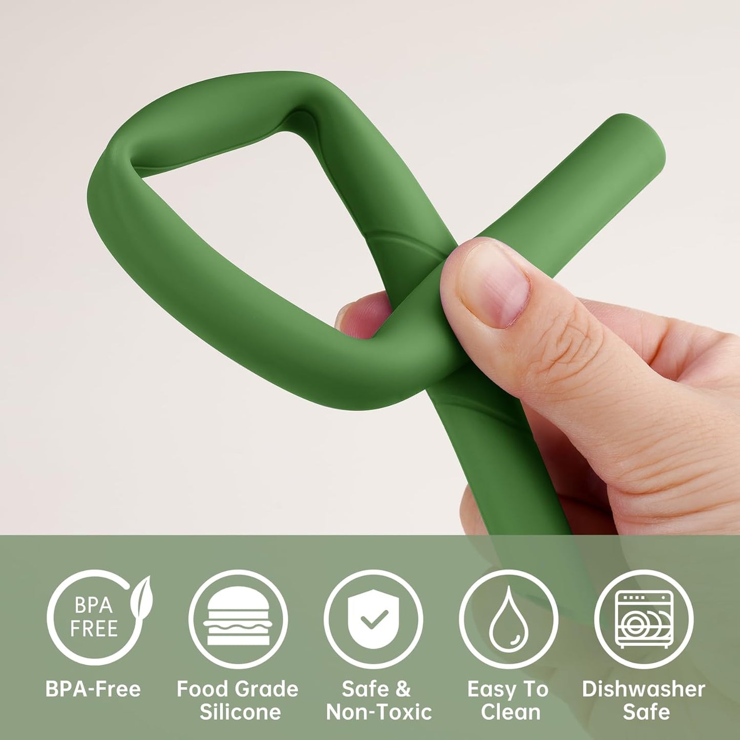 NiHome 6PCS Extra Wide Reusable Bent Silicone Straws for Boba, Smoothies, Bubble Tea, Eco-Friendly Bent Straws for Thick Drinks, Child-Safe, Customizable Length, 2 Brushes for Cleaning (Nature Colors)