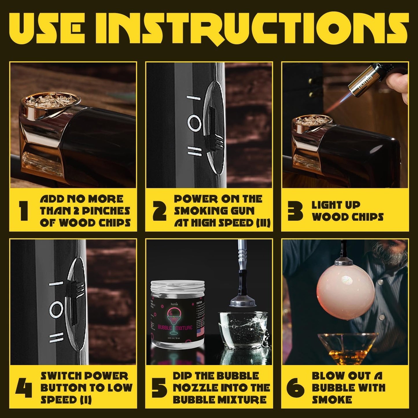 Smoking Gun Edible NON-toxic Bubble Mixture for Cocktail - (2 x 8oz), Wood Smoke Infuser and Smoker Machine Accessory - Cold Smoke for Drinks - Pack of 2 - made in USA