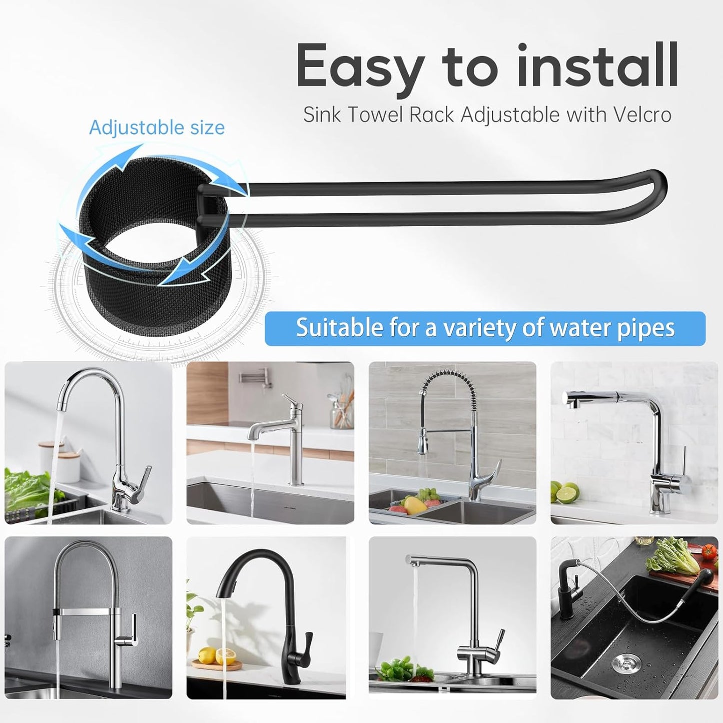 Stylish and Functional Dish Towel Holder - Keep Your Kitchen Rags and Dishcloths Neat and Within Reach with This Sink Dish Cloth Holder and Storage Rack! (2, Black)