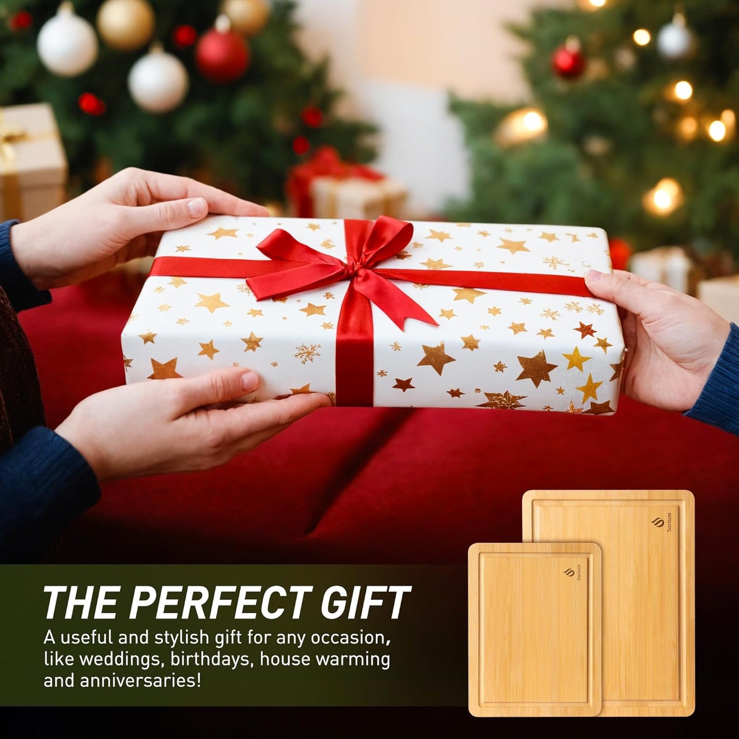 Bamboo Cutting Board Set Non Slip Feet Over Sink Great Grandma Christmas Xmas Birthday Gifts Ideas Grandmother Gigi Granny Nana Glamma Mawmaw Yaya Abuela Abuelita Mamaw Mimi Nonna Oma Meme