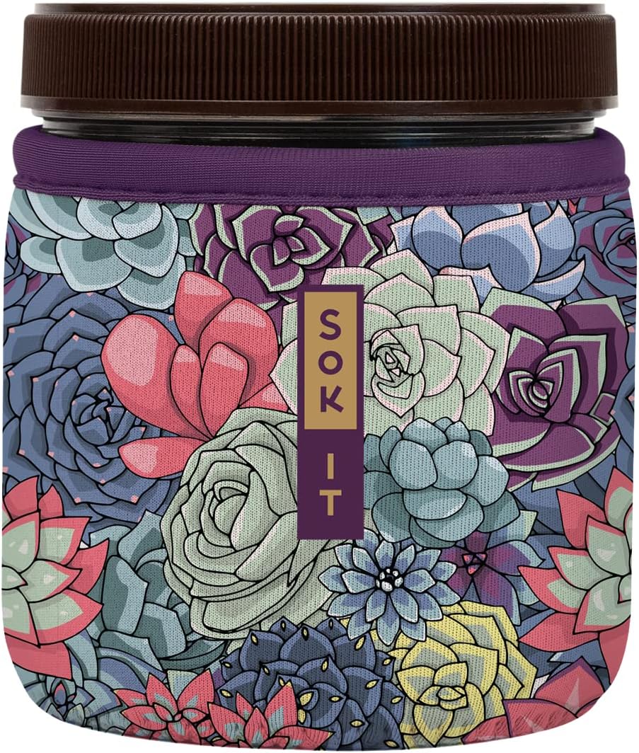 Sok It IceCreamSok Insulated Neoprene Cover (Succulents, Straight Ice Cream Pints)