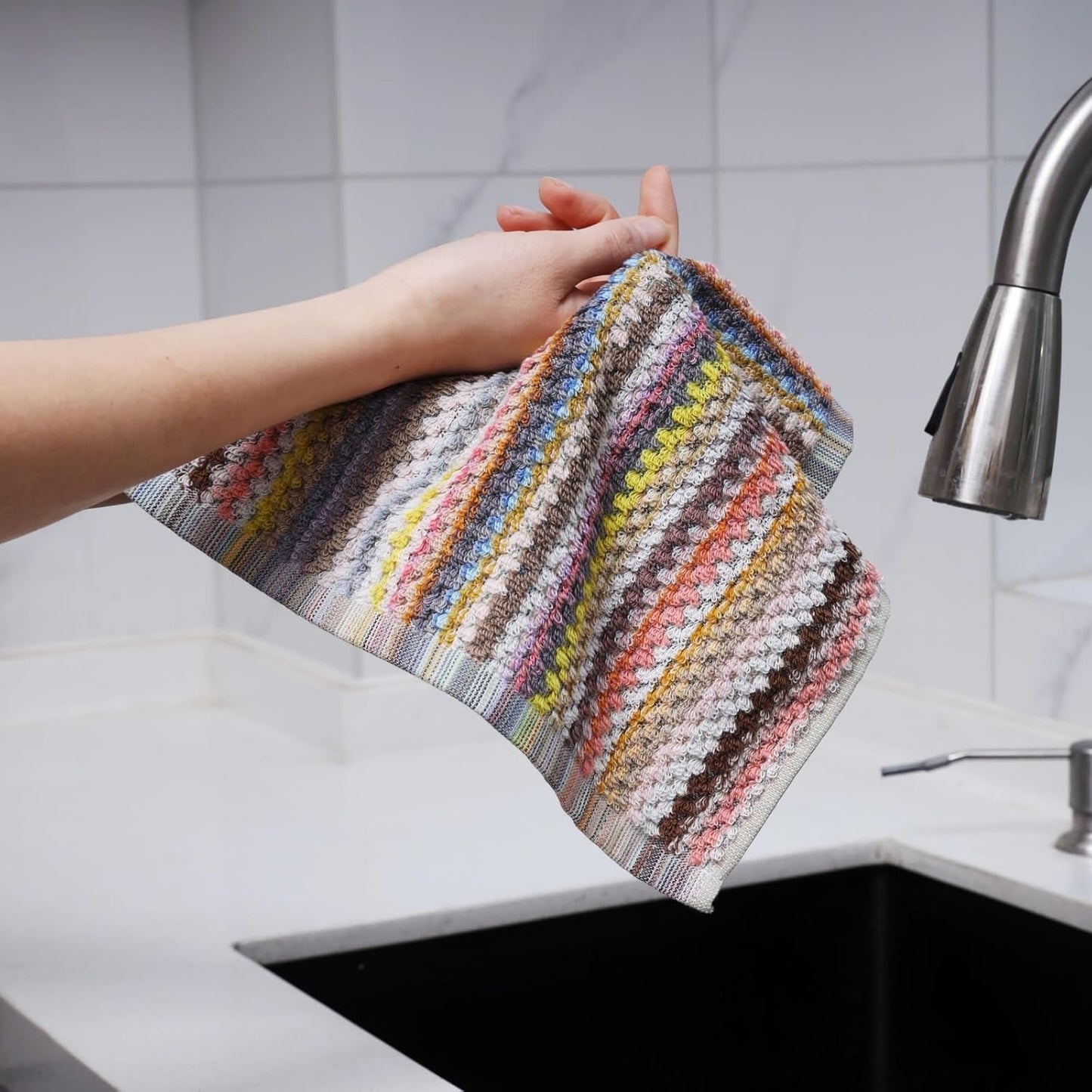 Oeleky Kitchen Dishcloths for Washing Dishes, Ultra Absorbent Dish Rags, Cotton Cleaning Cloths Pack of 8, 12x12 Inches