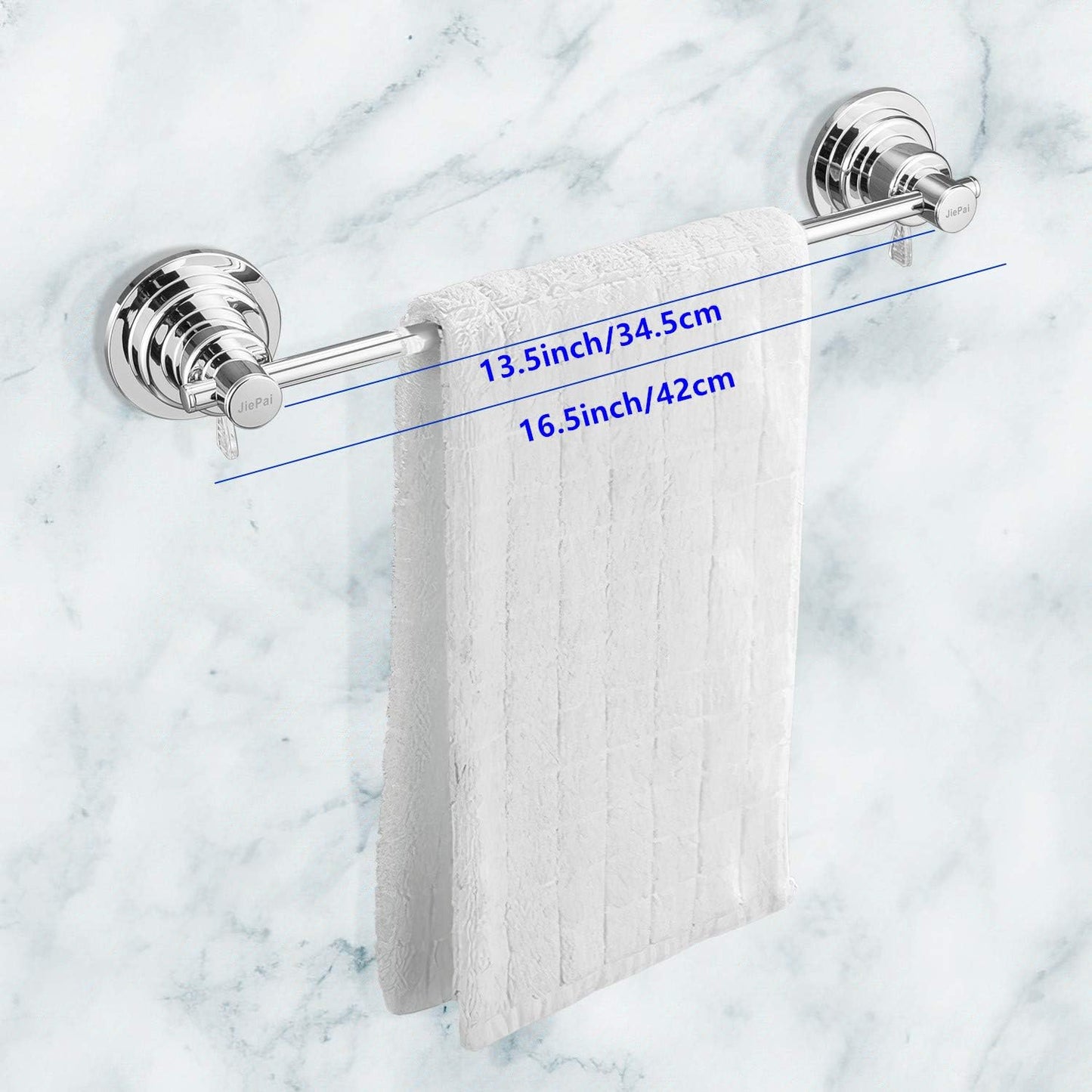 JiePai Suction Cup Towel Bar 16 Inch,Removable Vacuum Suction Towel Holder Suction Towel Rack for Bathroom Kitchen