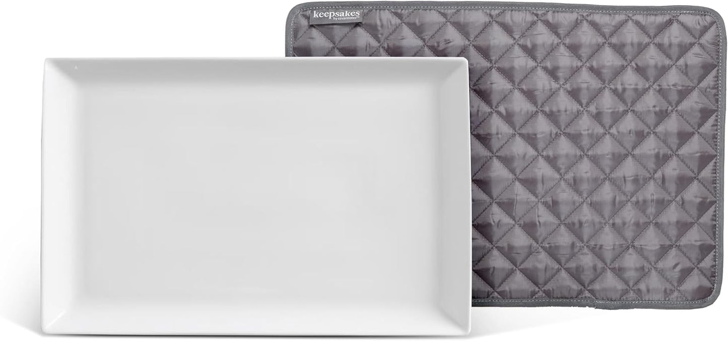 Covermates Keepsakes - Quilted Divider Set - Set of 4 - Scratch & Breakage Protection - Stain Resistant - Machine Washable - China Storage, Slate