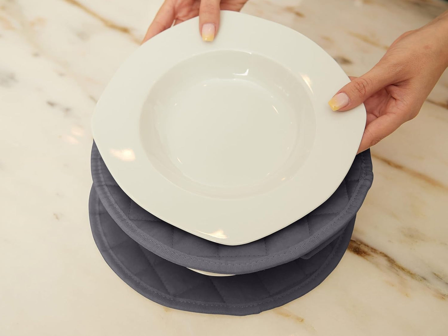 Covermates Keepsakes - Dish Storage Set - Padded Protection - ID Window - Stain Resistant - Machine Washable - China Storage, Slate