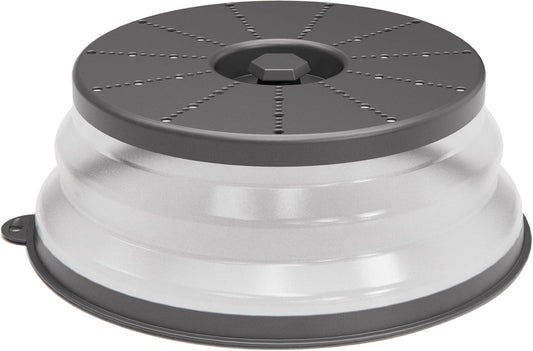 WVM Microwave Splatter CoverWVM Microwave Splatter Cover Vented for Food with Hook Hole, Splatter Guard & Colander Kitchen Gadget for Food, Meal Prep, Dark Grey