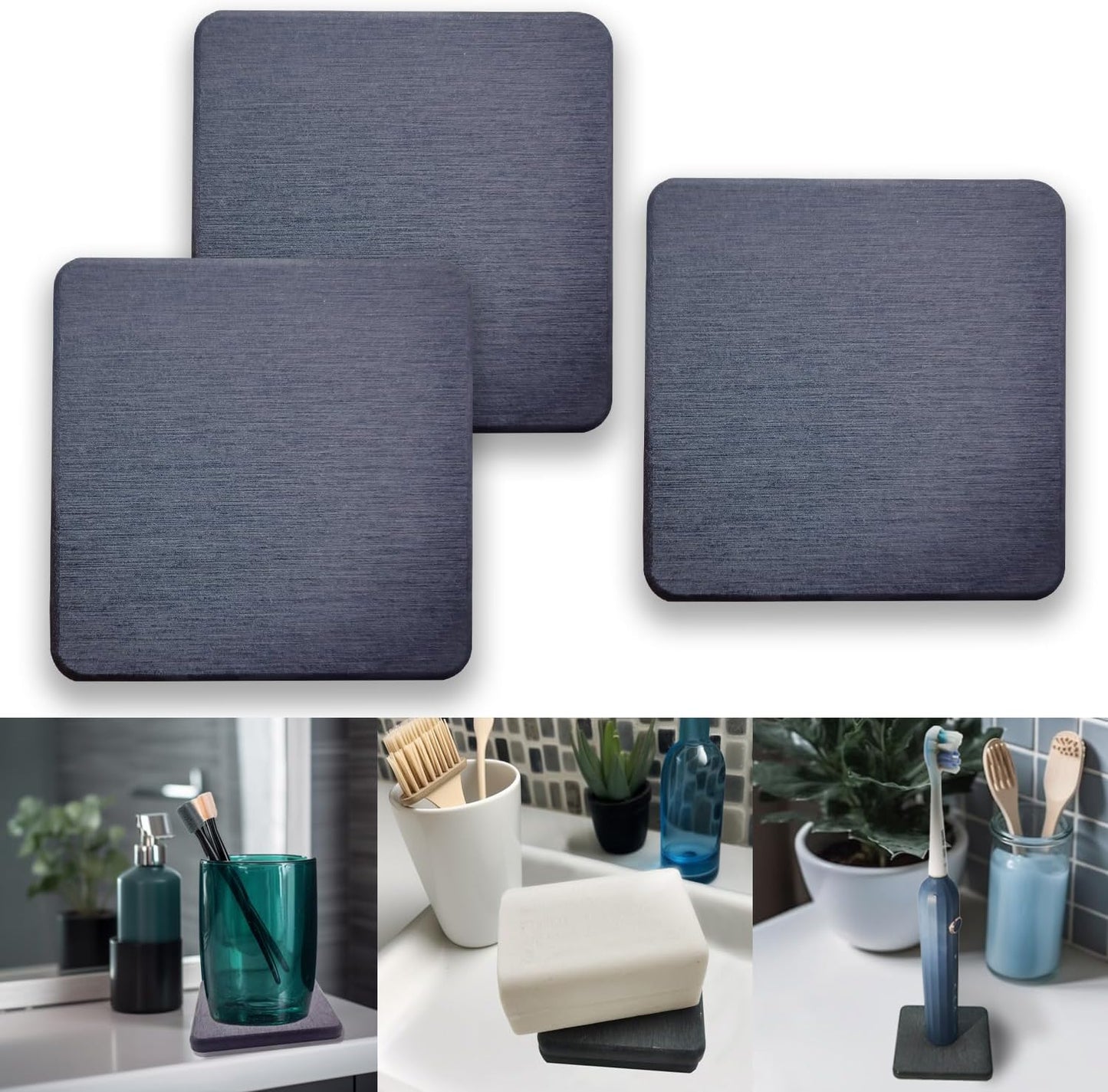 Mucco Water Absorbing Stone Tray for Sink, Premium Diatomaceous Earth Soap Holder Dish，Water Absorbent Diatomite Coasters, Fast Drying Stone Sink Tray for Hand soap & Cups & Drinks Bottles