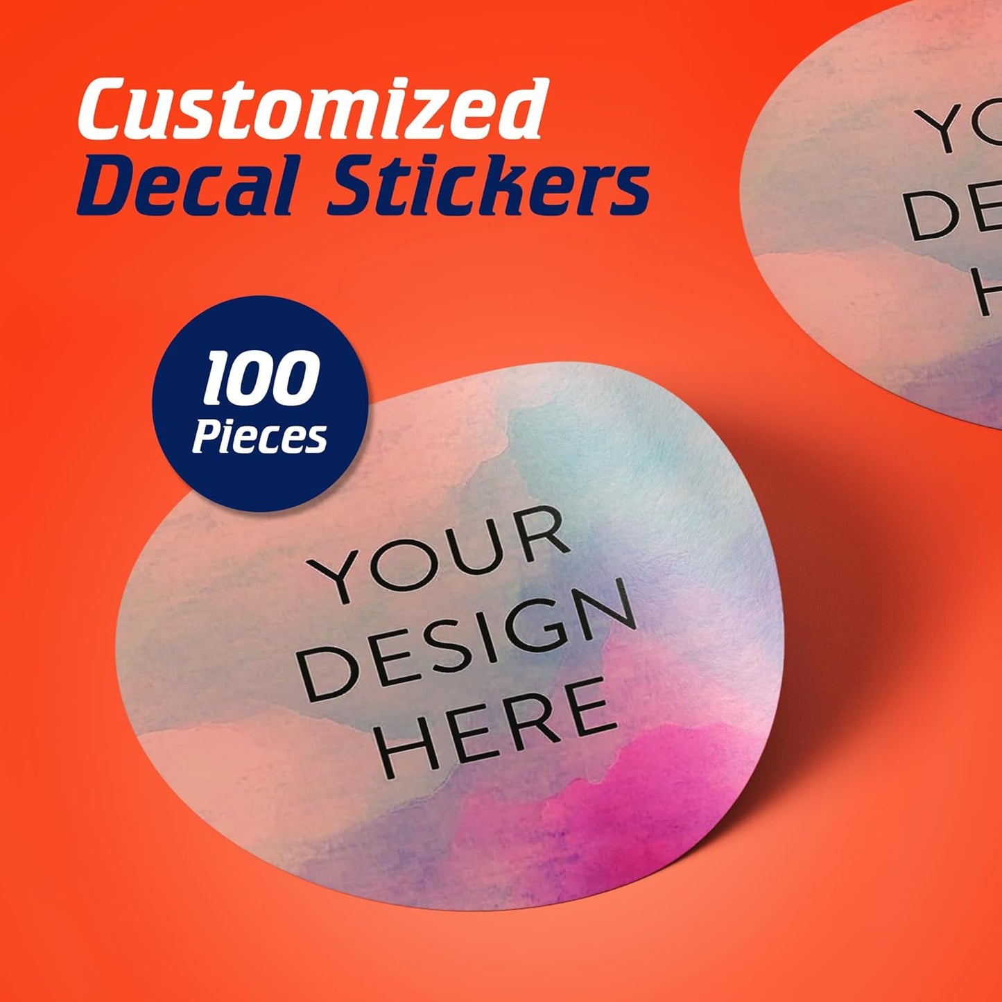 100 Custom Vinyl Stickers - Upload Your own Image, Text, Design, Logo - Personalized Logo Labels for Handmade, Packaging, Bottle, Jars, Candle, Brand Stickers (Rose, 1.5x1.5)