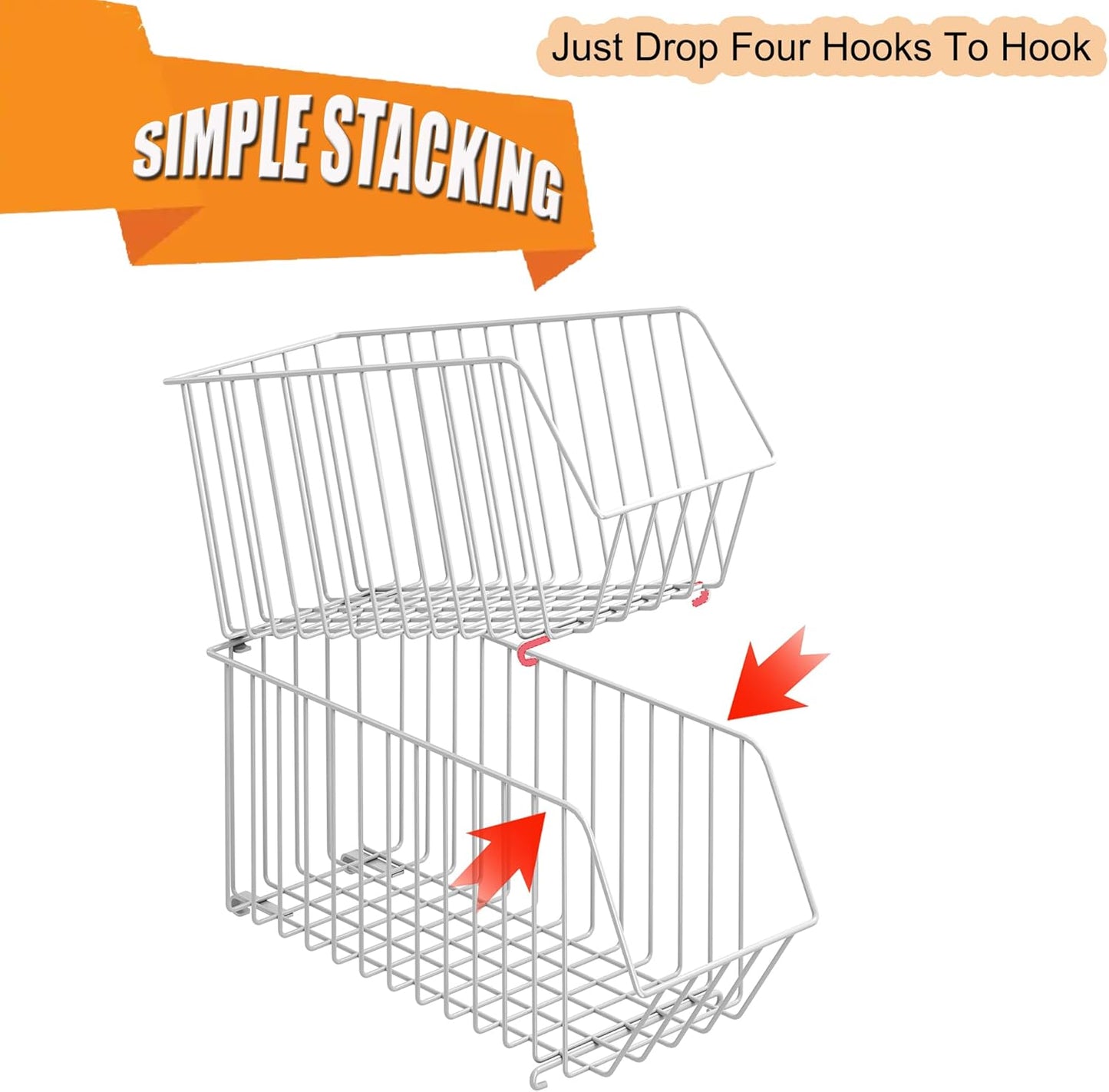 4 Tier Stackable Can Organizer For Pantry, Canned Goods Organizers And Storage For Kitchen, Soup Soda Can Dispenser For Pantry (L 15.35in X W 5.78in X H 25.59in) (white, 4-pack)