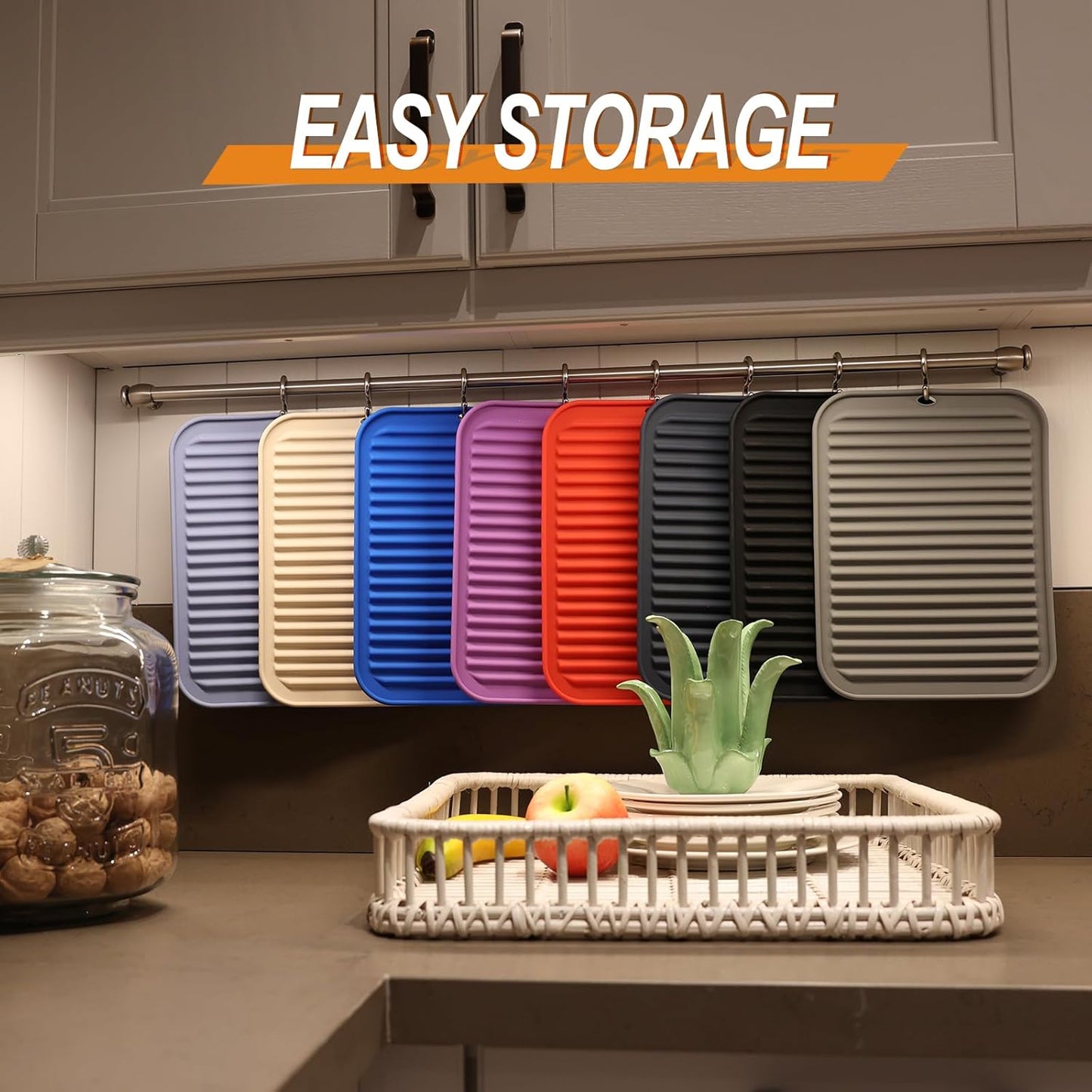 Joyhalo 4 Pack Silicone Trivets for Hot Pots and Pans,480℉ Heat Resistant Trivets for Hot Dishes,Hot Pads for Countertop,Kitchen Potholders,Purple