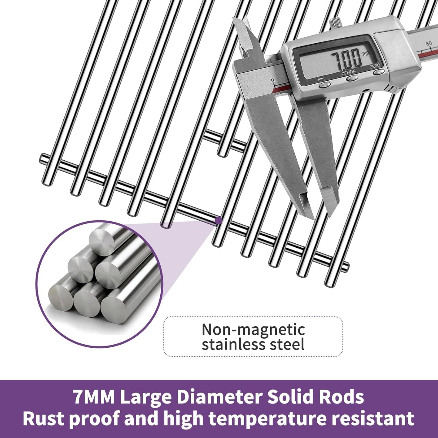 Cooking Grids for Bull Grill Replacement Parts,5 Pack Grill Grate for Bull 57569, Bull 57568,for 5 Burner Brahma Lion Premium 40-Inch Grills L90000 90000Grill Grates