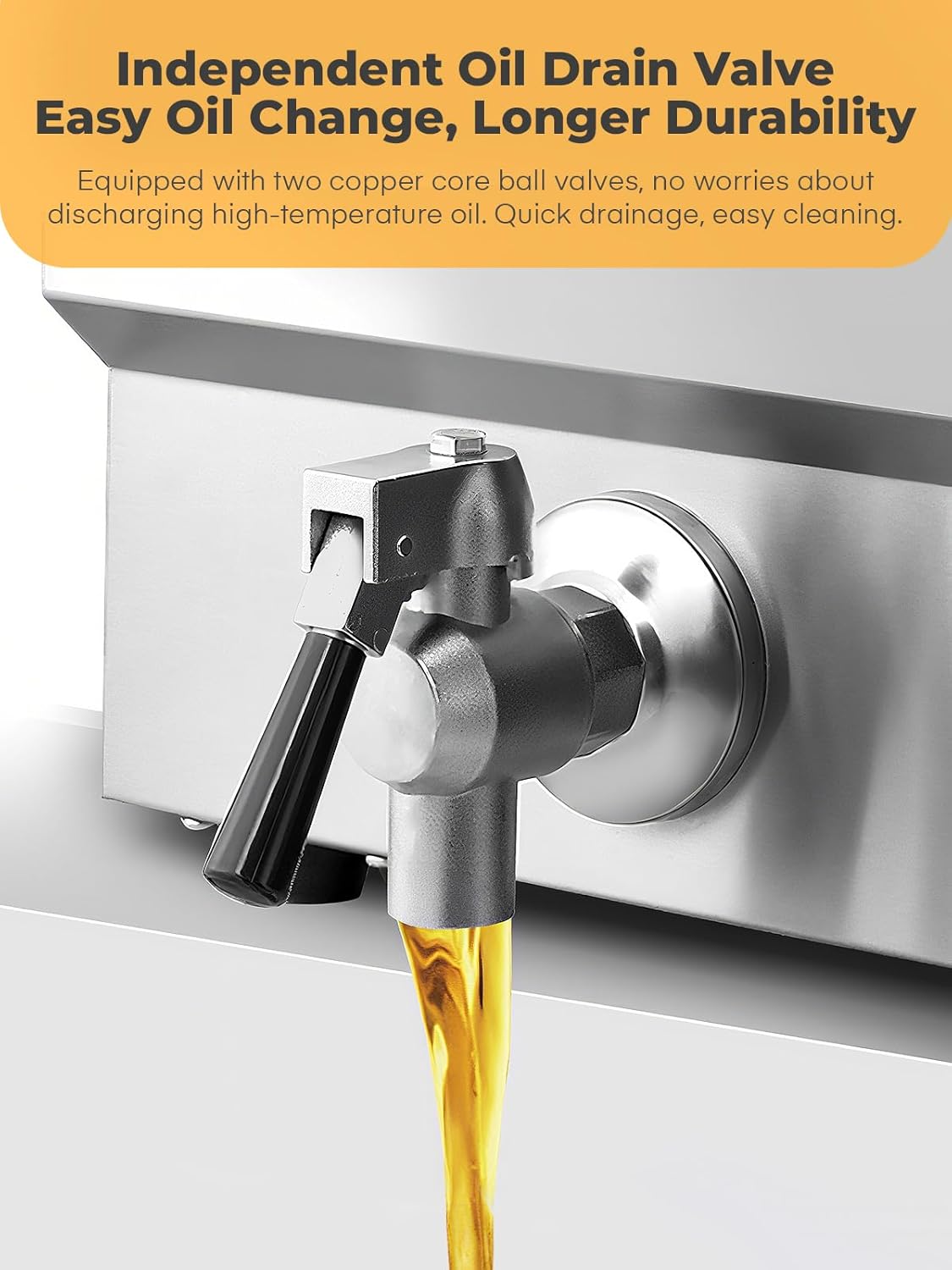 FOHERE Commercial Deep Fryer with Basket and Lid, 23.3Qt/22L Electric Deep Fryer with Oil Filtration, Time & Temp Control, 3000W Stainless Steel Deep Fryer Countertop for Kitchen Restaurant