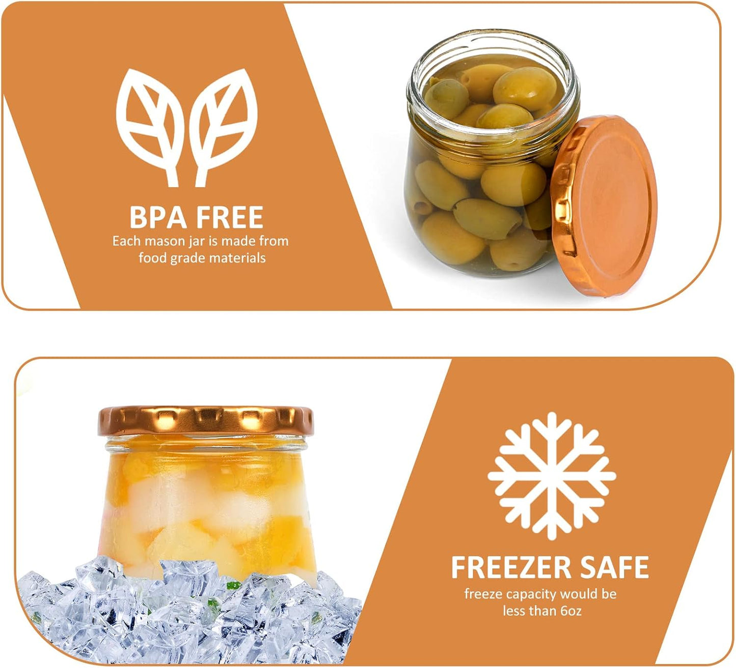 VERONES 40 PACK 6oz Mason Jars Canning Jelly Jars with Lids, Ideal for Jam, Honey, Wedding, Shower Favors, DIY Spice Jars