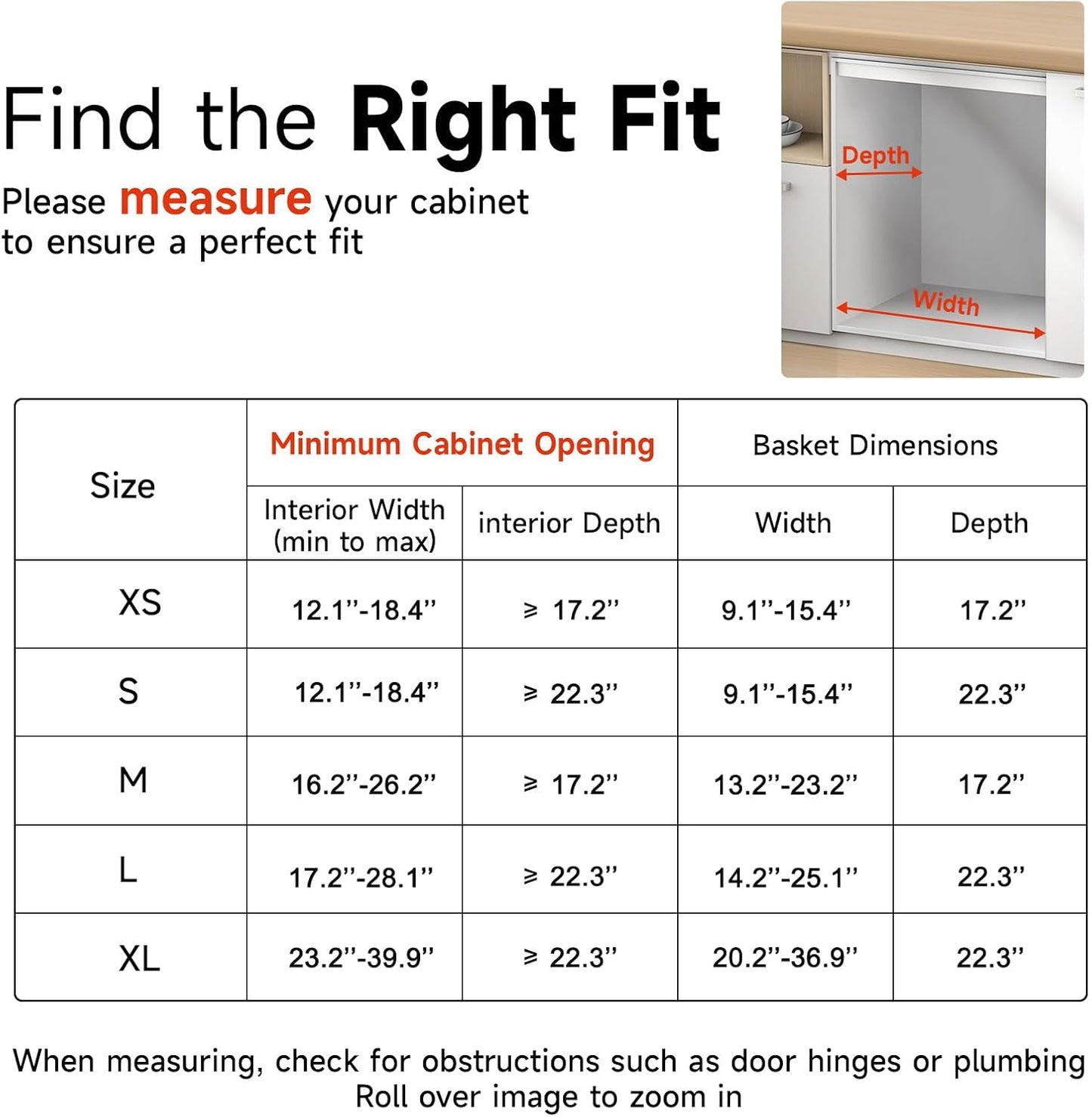 1Pack Expandable Pull Out Cabinet Organizer, Slide Out Drawers for Kitchen Cabinets, Heavy Duty Drawer Slides for Home Kitchen Pantry Cupboard Pots Pans, Adjustable Width 23.2"~39.9" W x 22.5''D