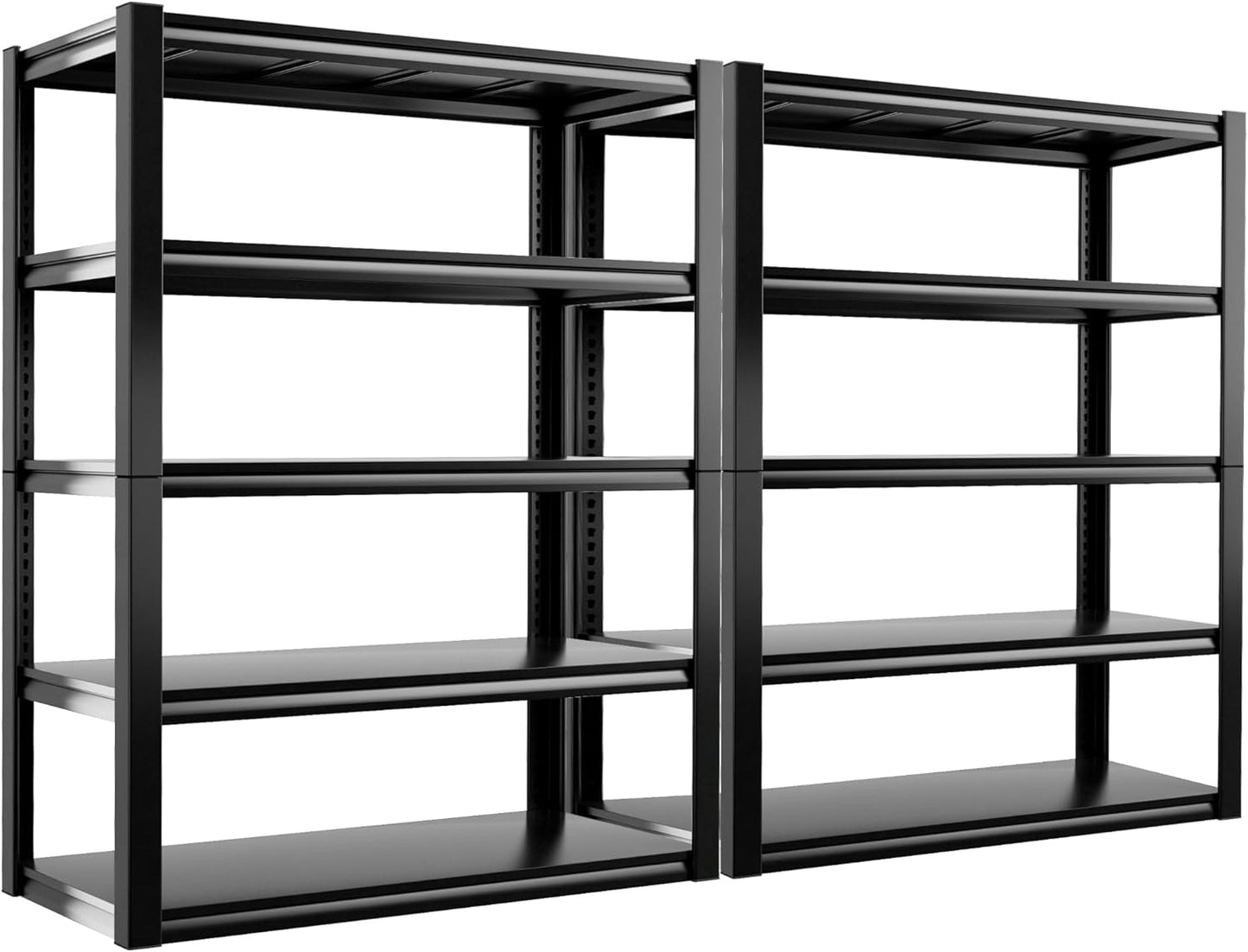 REIBII Garage Shelving Heavy Duty Garage Storage Shelves, Extra Large Adjustable Storage Rack with 5 Tier Metal Shelving Unit, 2500LBS Loads Heavy Duty Shelf, Easy Assembly, 2 Pack