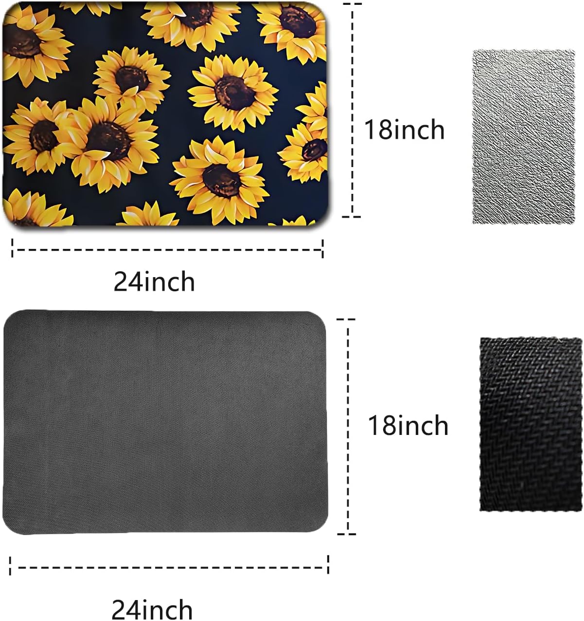 Dish Drying Mat Foldable Fall Kitchen Drying Mat Absorbent Sink Mat Multi-Purpose Coffee Pad Easy To Clean,Kitchen Gadgets,sunflower decor(sunflower) (17inches*24inches)
