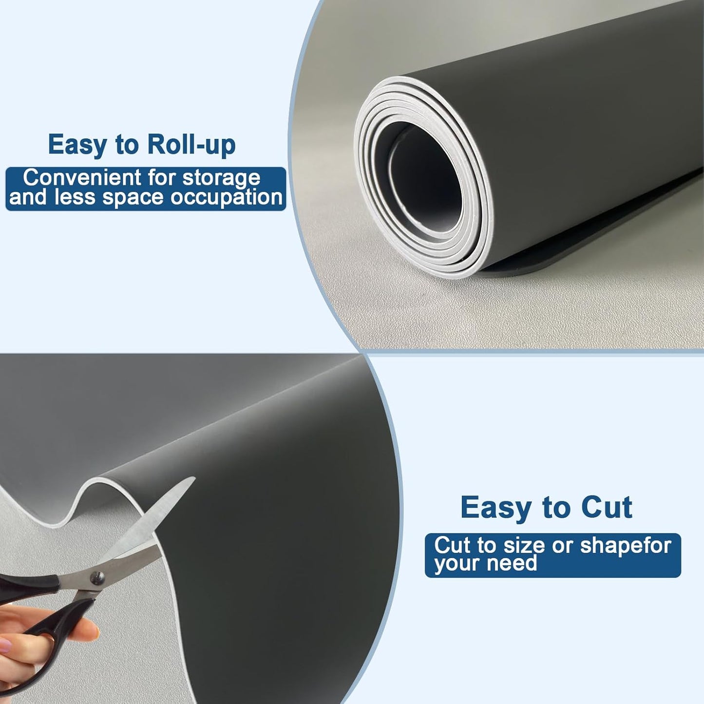 Large Silicone Mat, 48"x32"(120cmx80cm) Silicone Mats for Kitchen Counter, Non-Slip Heat Resistant Mat, Kitchen Counter Mat, Waterproof Countertop Protector for Craft, Light Gray