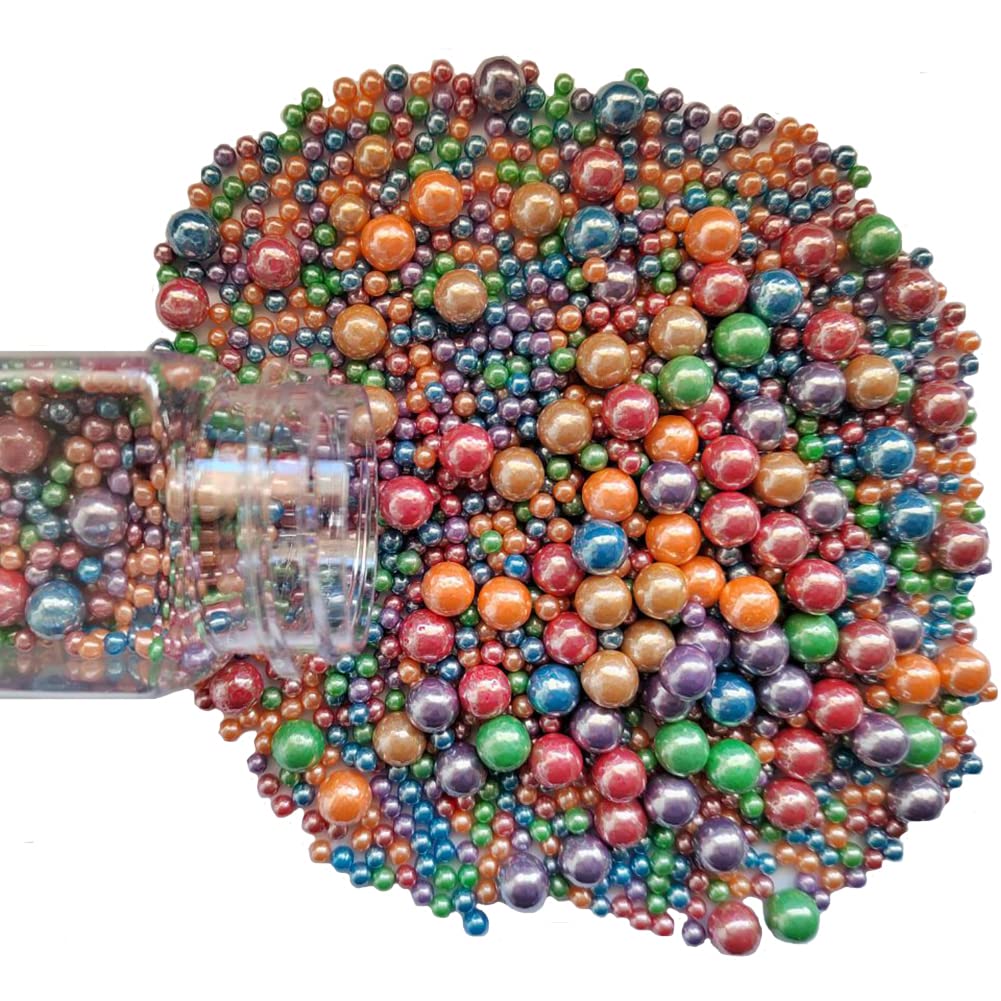 Edible Deep Colorful Sugar Pearls Candy Sprinkles 120G/ 4.23Ounce Baking Cake Sprinkles Cupcake and Cake Topper Cookie Decorations Wedding Party Valentines Halloween Christmas Supplies