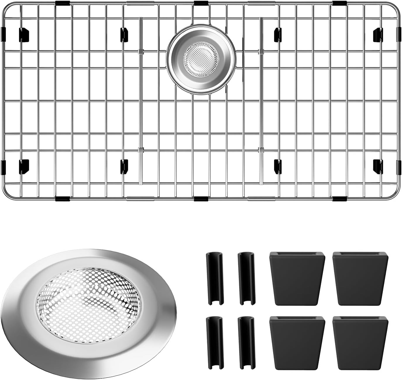 Sink Protectors for Kitchen Sink, Sink Grate Grid for Bottom of Sink, Metal Sink Rack, Bottom Basin Rack, Stainless Steel, 28-7/8" x 14-3/8"