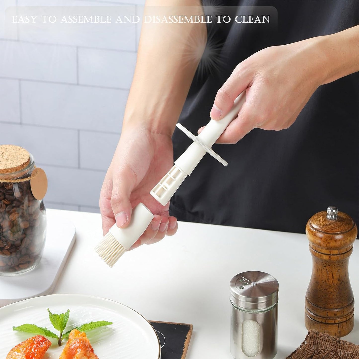 3 pack Oil Bottle 300ml/10oz Glass Dispenser with Silicone Brush for Kitchen Cooking, BBQ Sauce, Vinegar