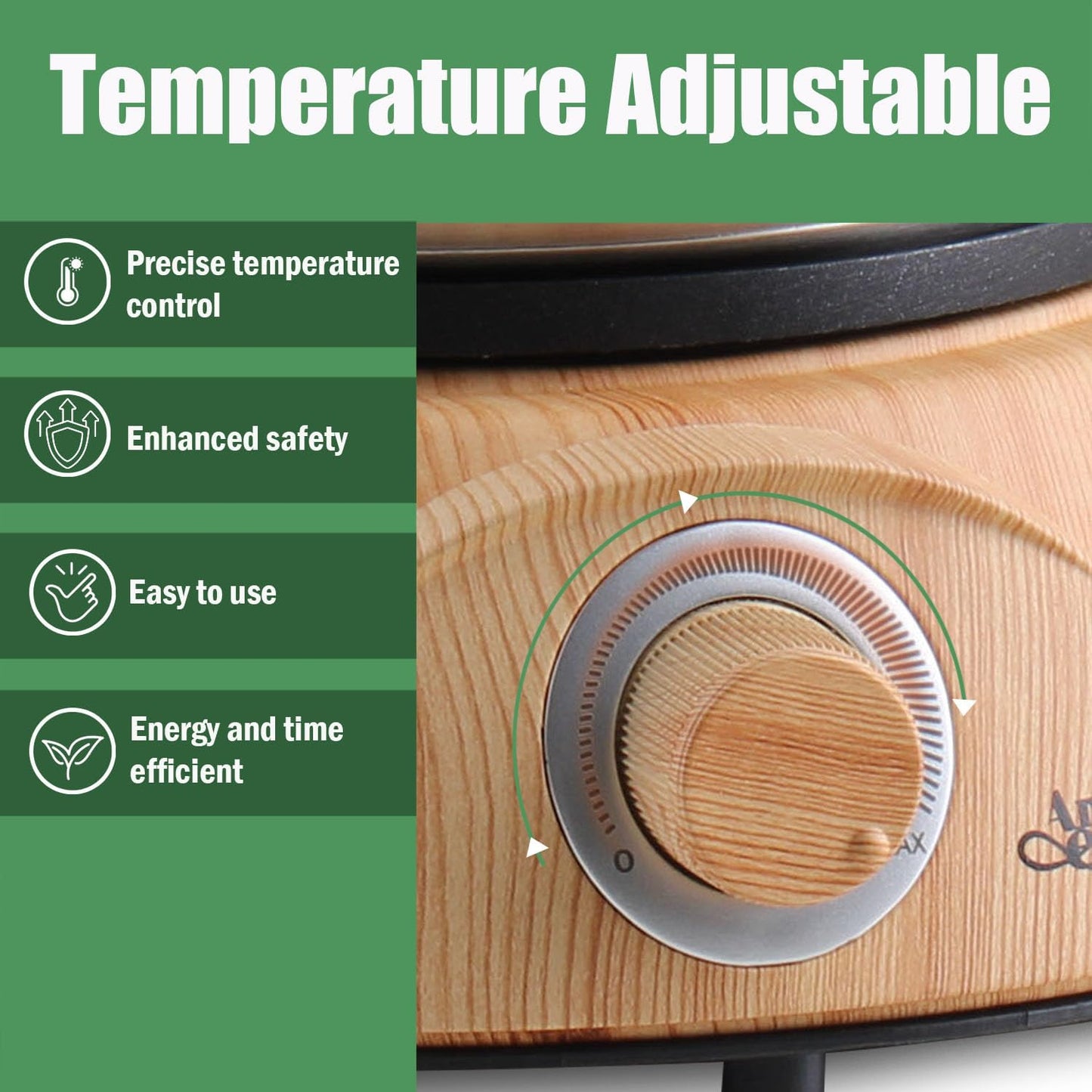 Artestia1500W Electric Swiss Fondue Set for Melting Chocolate Cheese Pot Sets with Temperature Control for Oil Broth Fondue Party, 8 Colored Fondue Forks