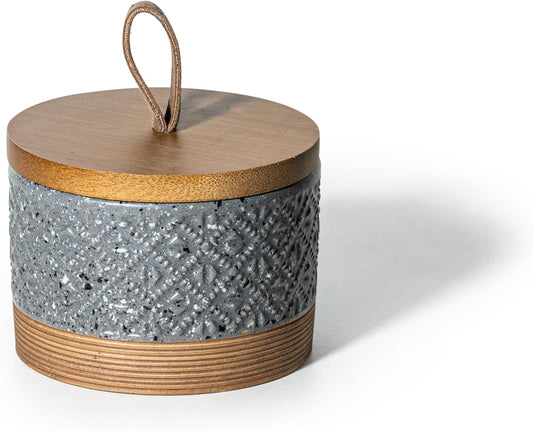 Small Ceramic Jar with Lid, Coffee Container Kitchen Food Storage Jars for Sugar Tea Bag, Stackable Decorative Spice Jars for Countertop Coffee Bar Accessories- Gray & 5 fl.oz