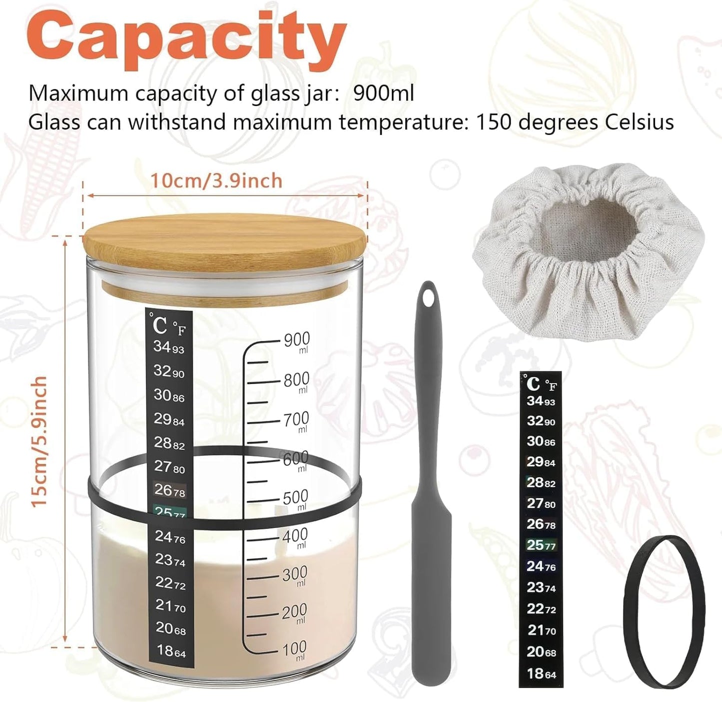 Pro Sourdough Bread Starter Kit - 34 oz sourdough jar with 5 unique features for the perfect sour dough bread & sourdough starter kit - baking supplies (34oz-2pack)