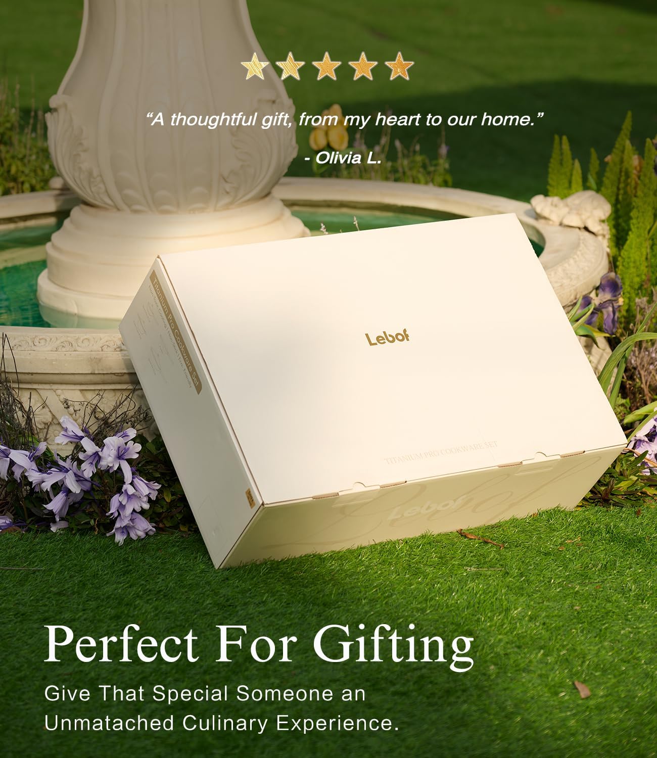 Nonstick Ceramic Cookware Set (7 Piece)–Titanium Cast Aluminum Pots and Pans Set with Lids, Non Toxic PFAS-Free Compatible with All Stovetops–Pearl White