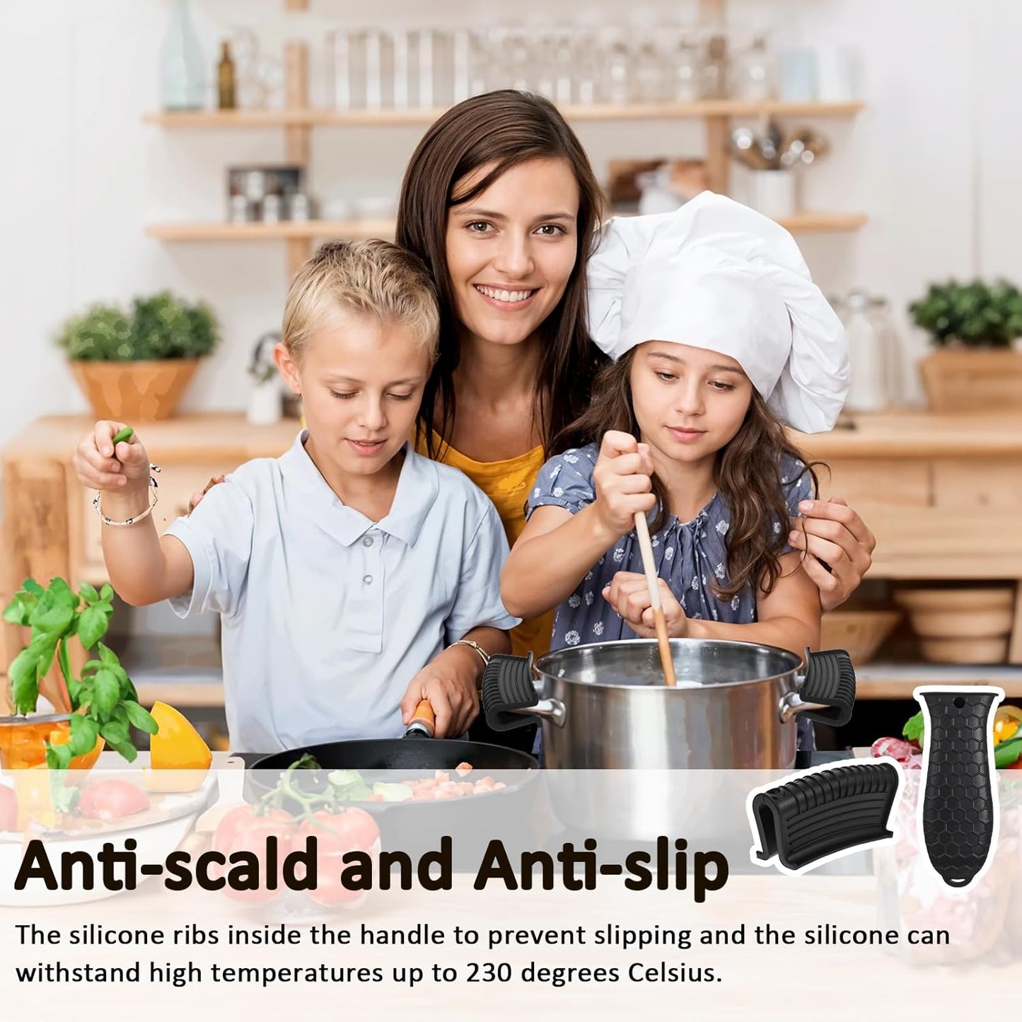 8 Pack Silicone Hot Handle Holder Cover Cast Iron Handle Cover Silicone Pot Holders Heat Resistant Assist Pan Handle Sleeve Non-Slip Pot Handle Covers for Cast Iron Skillet Metal Pan