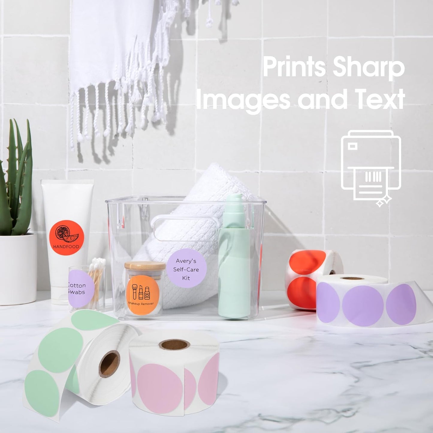 Spartan Industrial 2" Round Direct Thermal Green Labels | Perforated Custom Circle Logo Stickers - Works with Rollo, Zebra, MUNBYN Desktop Printers - 2 Rolls, 750/Roll