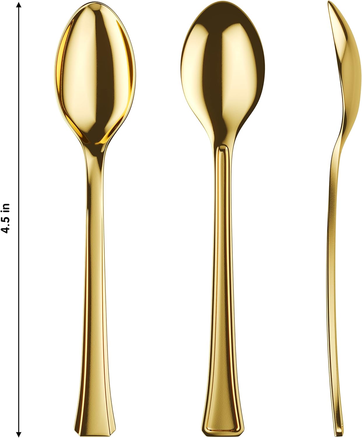 Exquisite Mini Spoons For Desserts - Bulk Pack Of 4800 Gold Dessert – Disposable 4.5 Inch Plastic Appetizer Real Flatware Look Miniature Bpa Free Food Safe (94418-cs.48)