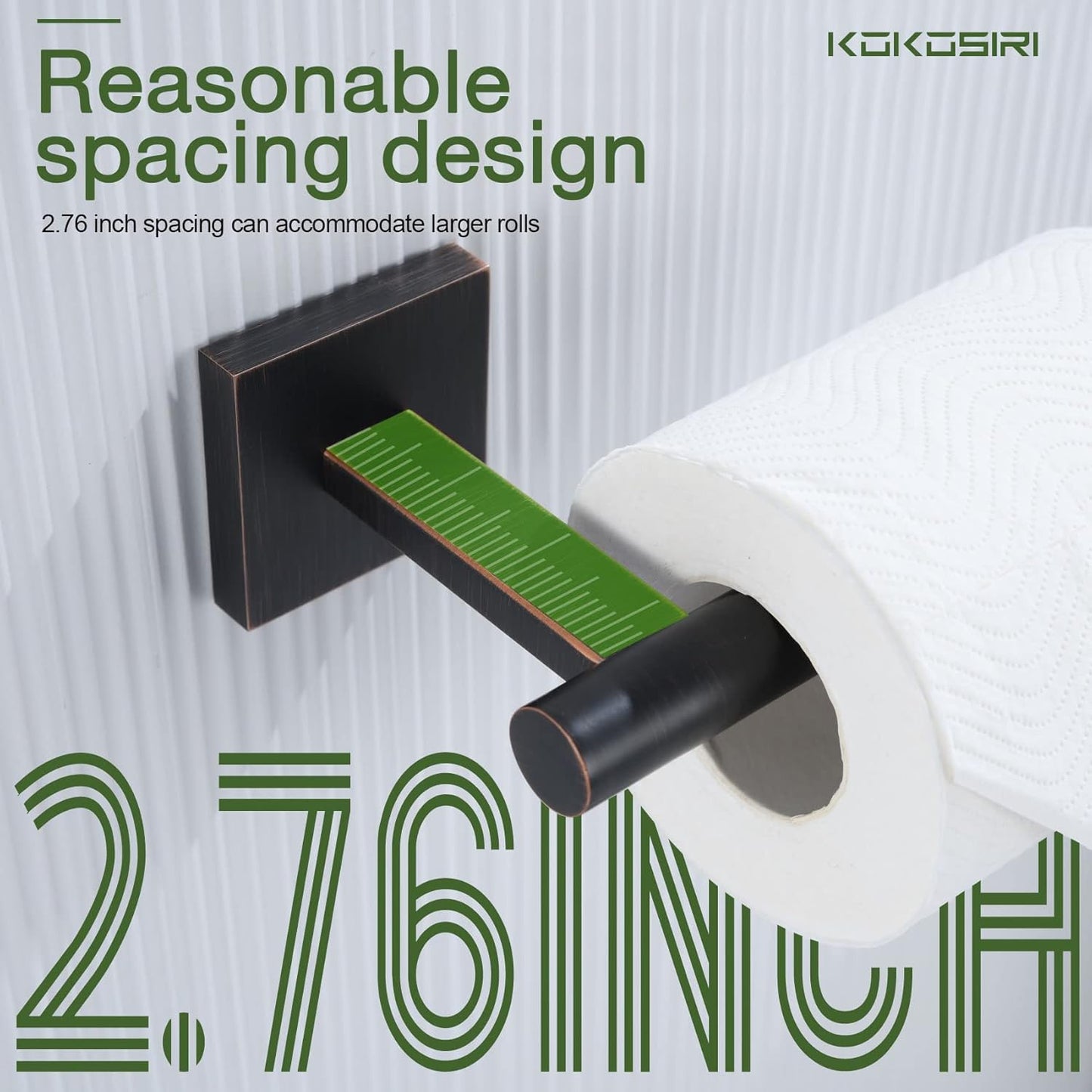 KOKOSIRI Toilet Paper Holder Oil Rubbed Bronze for Bathroom Kitchen Roll Holder Hold Mega Rolls Stainless Steel, 2 Pack, B2005ORB-2P