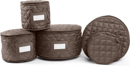 Covermates Keepsakes - Dish Storage Set - Padded Protection - ID Window - Stain Resistant - Machine Washable - China Storage, Bronze