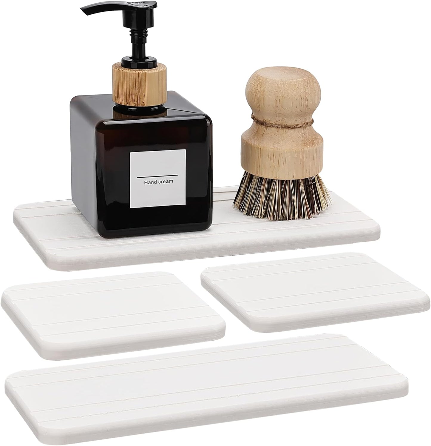 evory Set of 4 Water Absorbent Diatomite Tray, Kitchen Soap,Diatomaceous Earth Bathroom Soap Dishes,Sponge Holder for Kitchen Sink, Water Absorbing Stone for Sink Bathtub Vanity