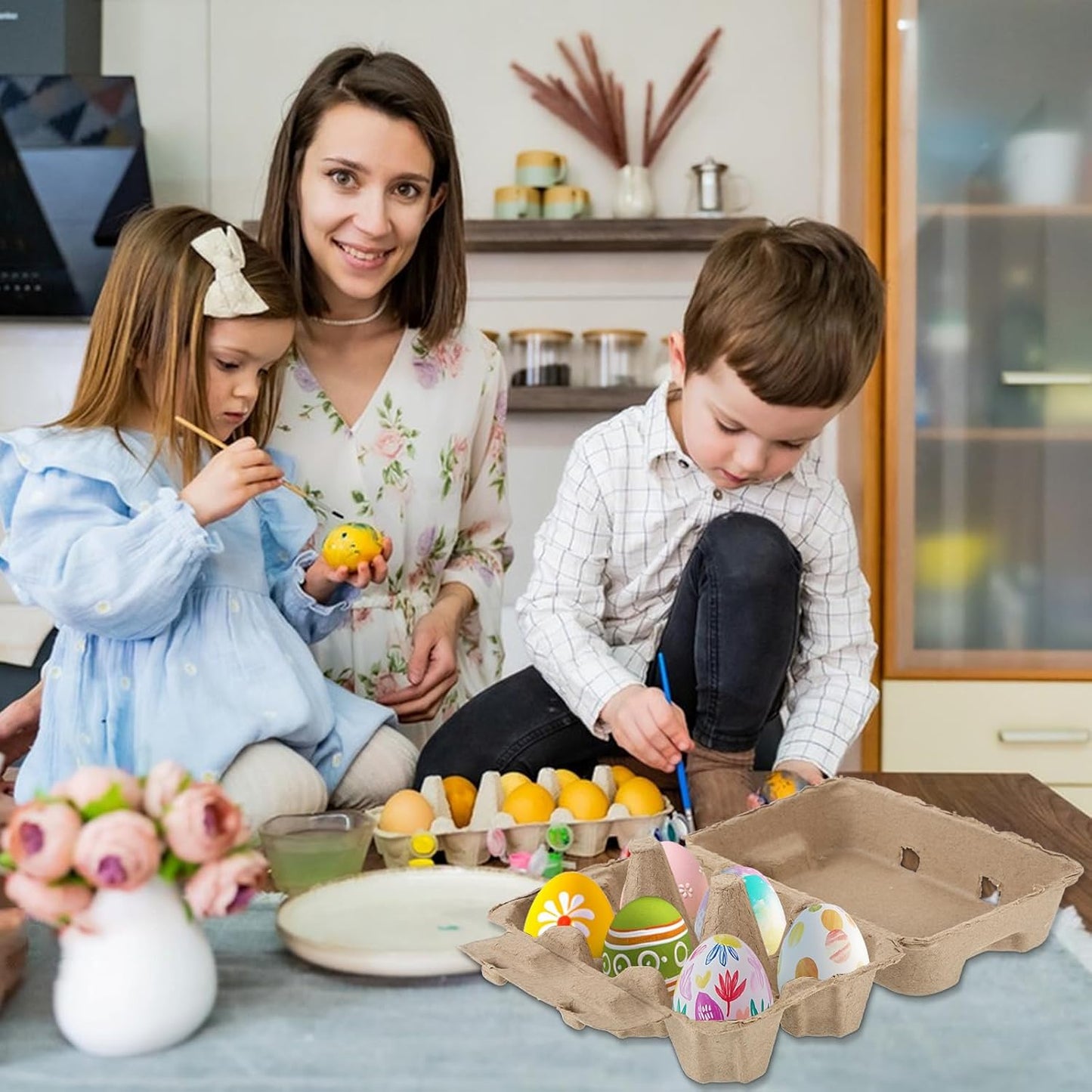 36 Pcs Jumbo Duck Egg Cartons Paper Goose Egg Cartons for Normal Size Geese Blank Natural Pulp Jumbo Eggs Container Holder Reusable for Six Duck Goose Hen Eggs