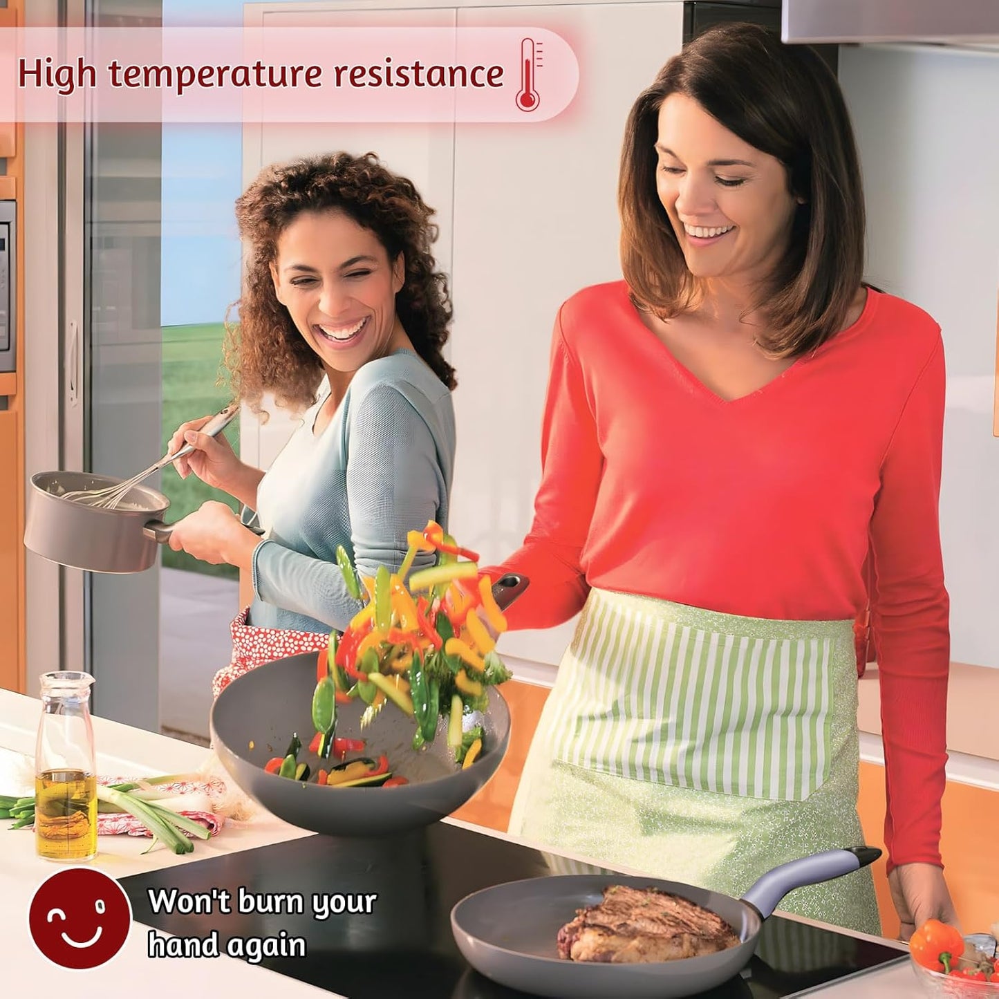 Upgraded Silicone Pan Handle Sleeve - Heat-Resistant&Non-Slip Cast Iron Handle Cover for Pots and Pans - Multipurpose Kitchen Protection(S+M+L)