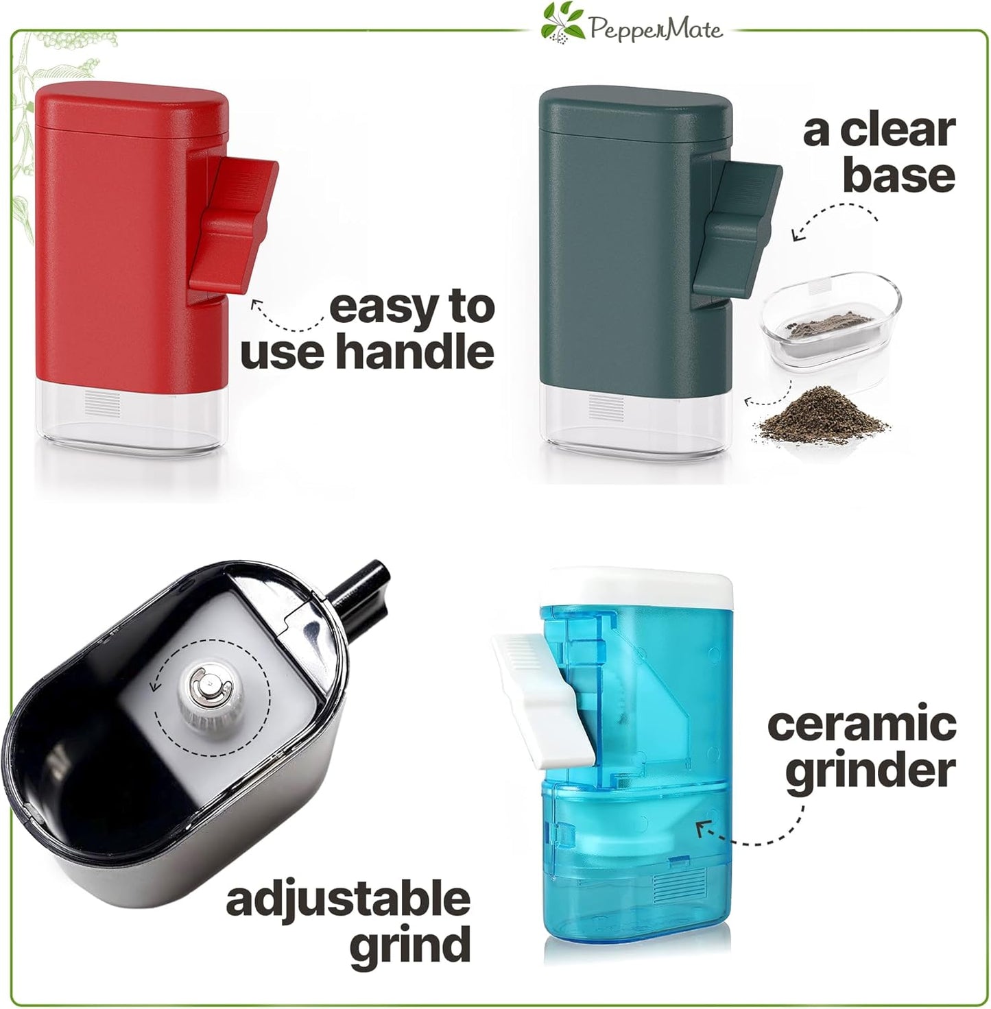 Traditional Pepper Mill 723 - Turnkey High Volume Salt and Gourmet Peppercorn Grinder (White)