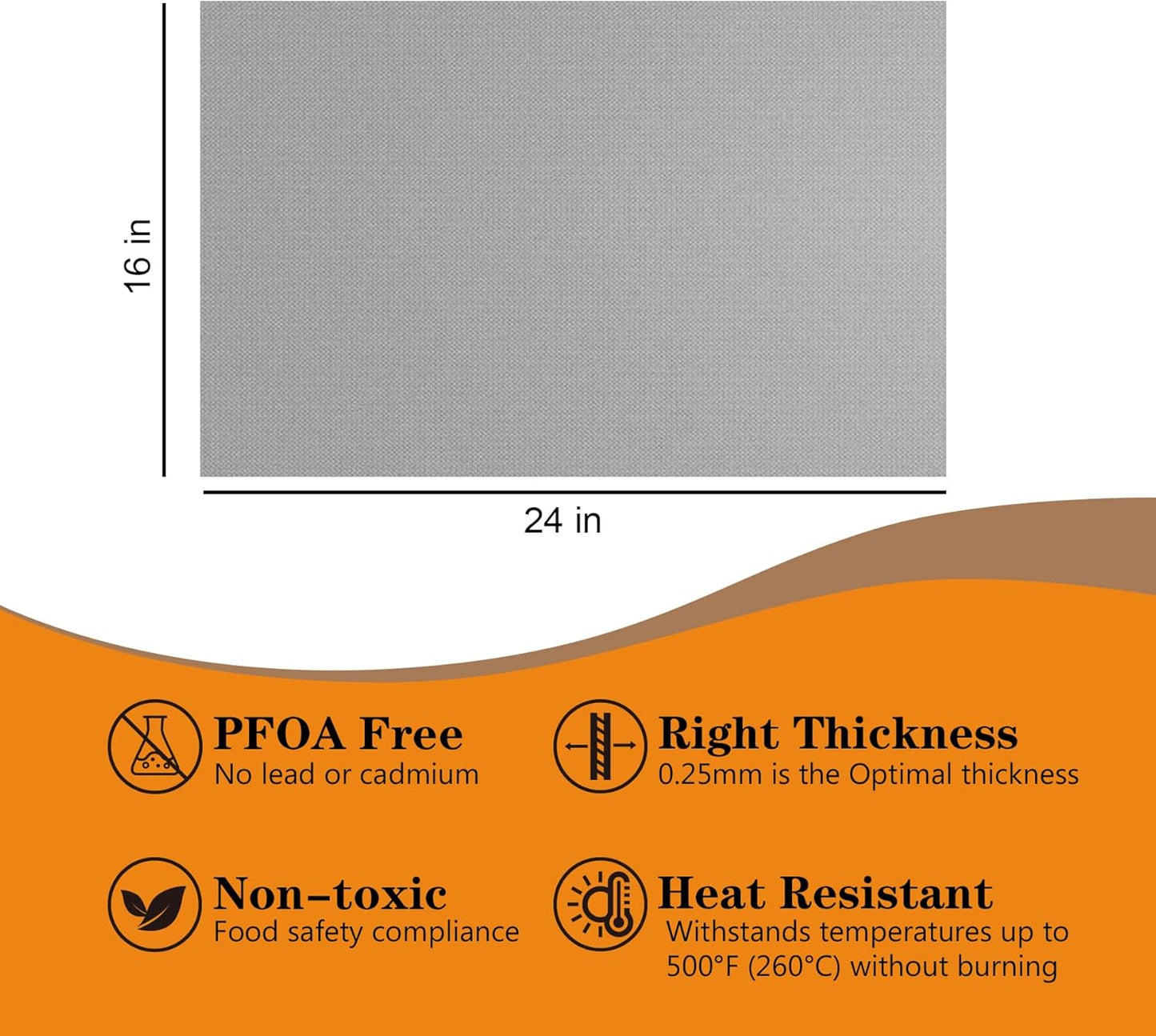 UBeesize 4 Pack Thickened Silver Oven Liners for Bottom of Oven BPA & PFOA Free, Reusable 16x24 Inch Heavy Duty Non Stick Teflon Oven Mats, Fit Electric Gas Toaster Convection Microwave Ovens Grills