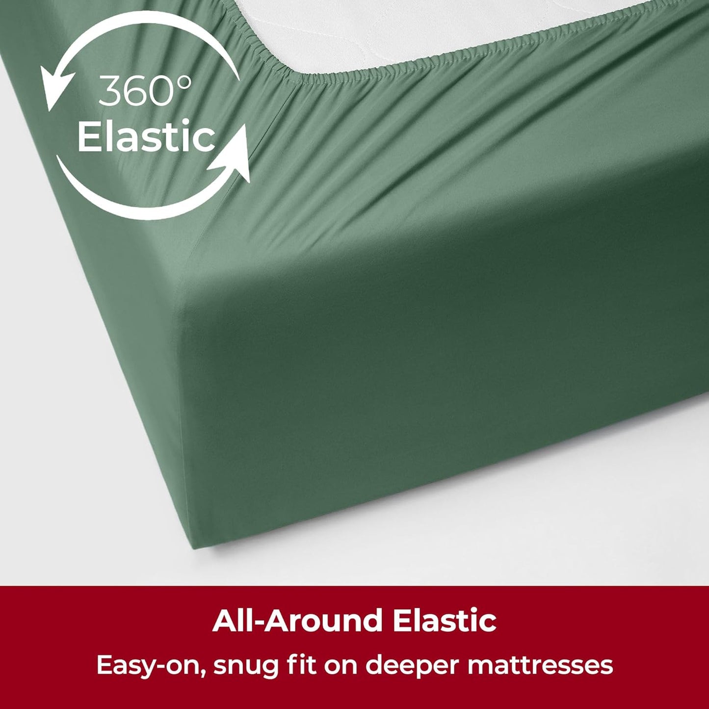 Mellanni Extra Deep Full Sheets - 4 PC Iconic Collection Bedding - Hotel Luxury, Ultra Soft, Cooling Bed Sheets - Wrinkle, Fade, Stain Resistant (Full, Emerald Green)