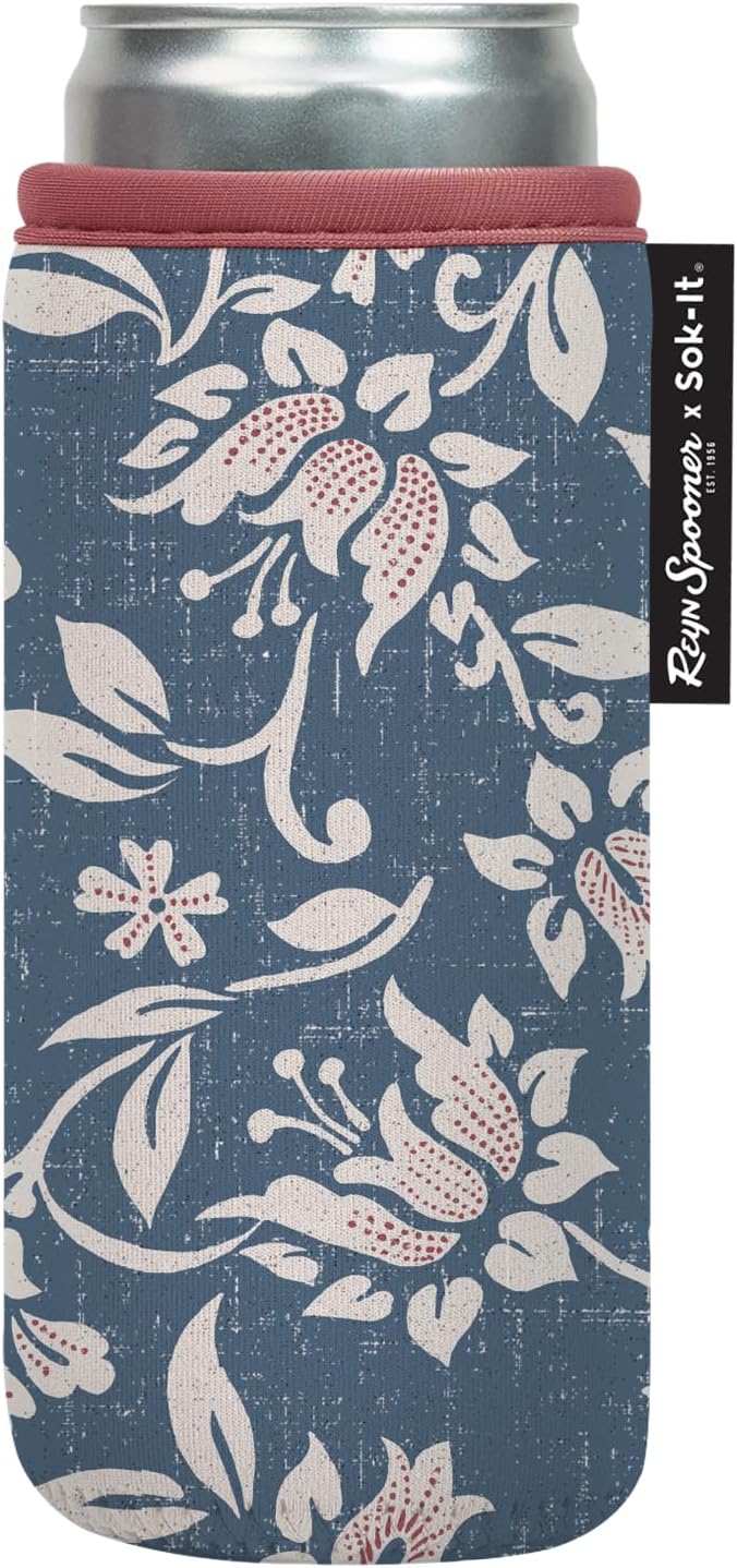 Sok It CanSok Sleeve for Beer & Soda Insulated Neoprene Cover (Reyn Spooner Kia Orana, 12oz Slim Can Sleeve)