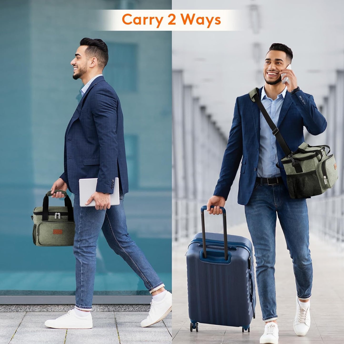 Lifewit Medium Lunch Bag Insulated Lunch Box Soft Cooler Cooling Tote for Adult Men Women, Dark Green 12-Can (9L)