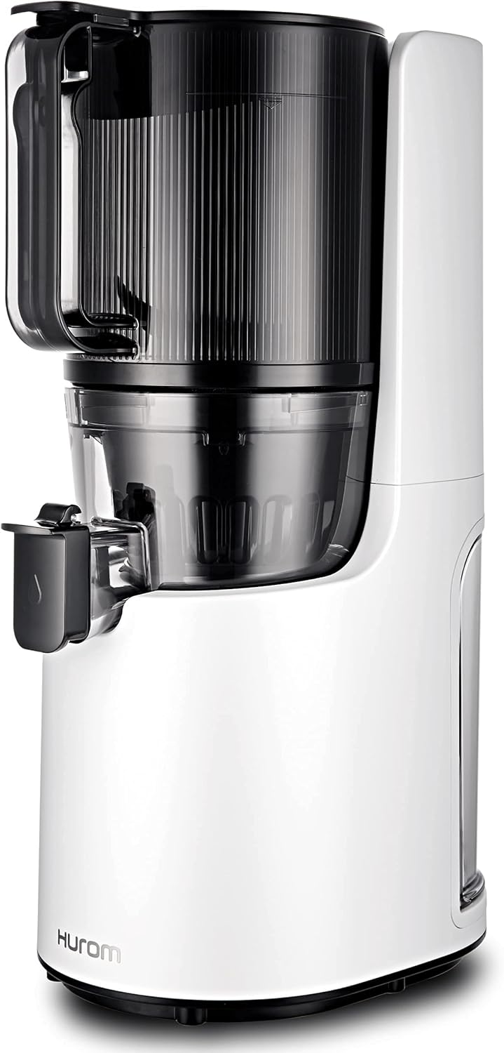 Hurom H200 Renewed Easy Clean Slow Juicer, White | Hands-Free | Hopper Fits Whole Produce | Quiet Motor | BPA Free | Easy Assembly | Cold Press Masticating Juicer