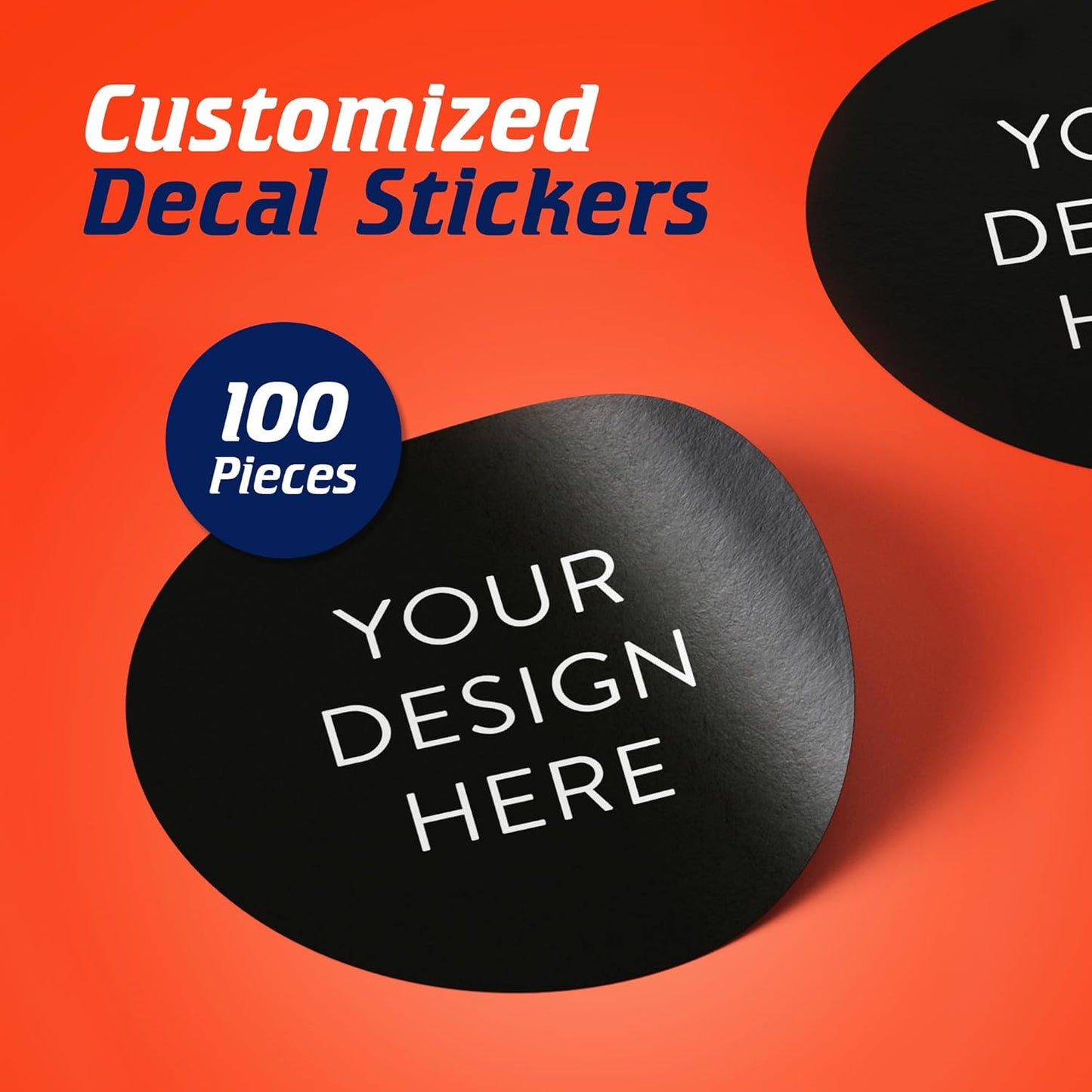 5-1000 Custom Vinyl Stickers - Upload Your own Image, Text, Design, Logo - Personalized Logo Labels for Handmade, Packaging, Bottle, Jars, Candle, Brand Stickers (Black, 6x6)