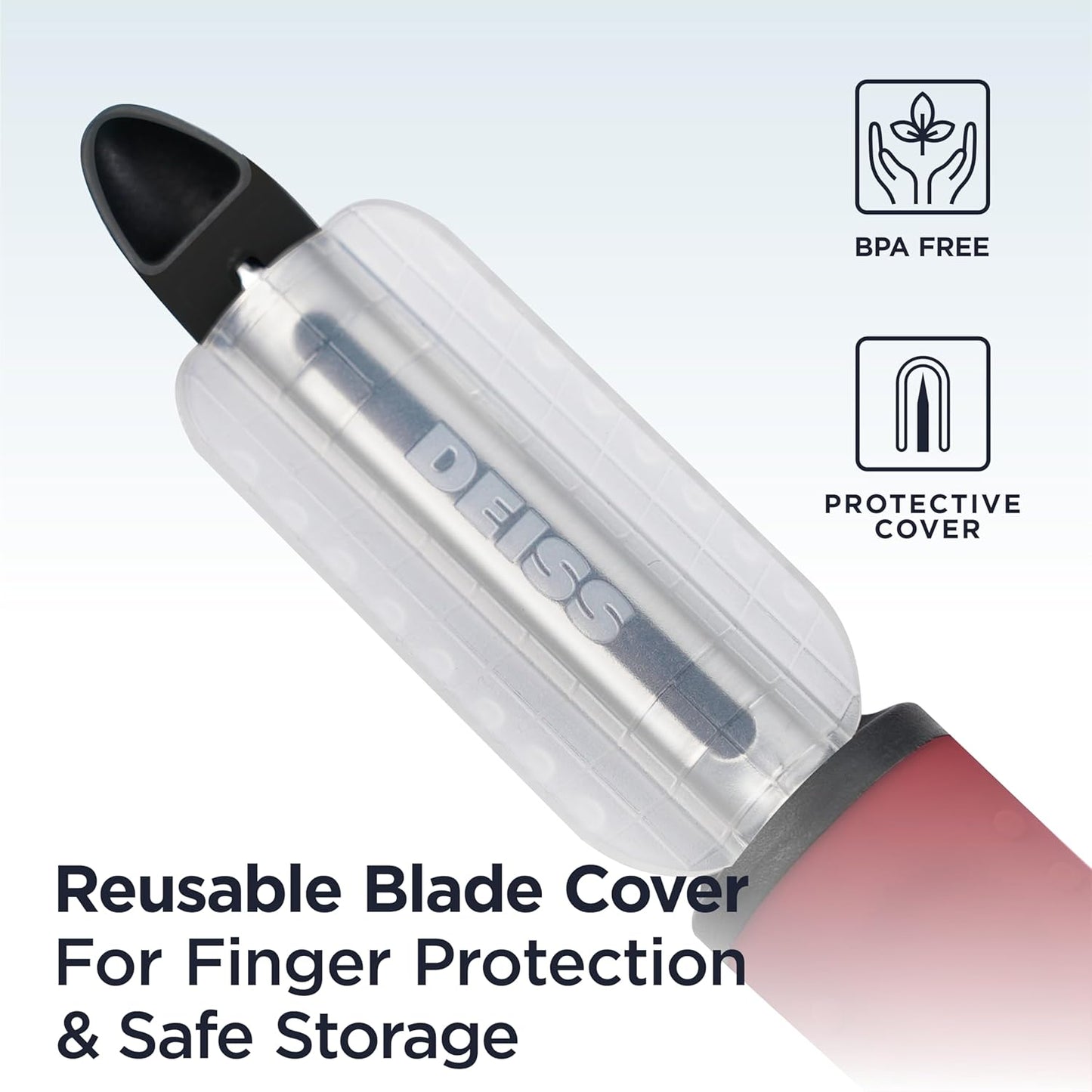 Deiss PRO Premium Swivel Vegetable Peeler - Sharp Stainless Steel Peeler With Easy Non-Slip Hand Grip, Potato Peelers For Kitchen, Fruit, Carrot, Apple, Veggie, Kiwi, Durable, Dishwasher Safe (RED)