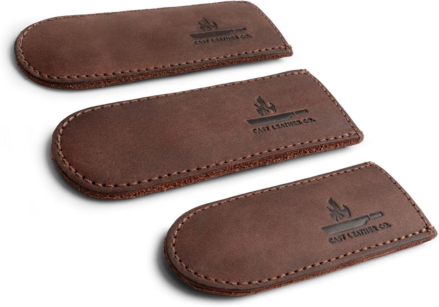 Leather Skillet Handle Cover for Cast Iron Skillets, Heat Resistant Pan Handle Covers (Bourbon Brown)