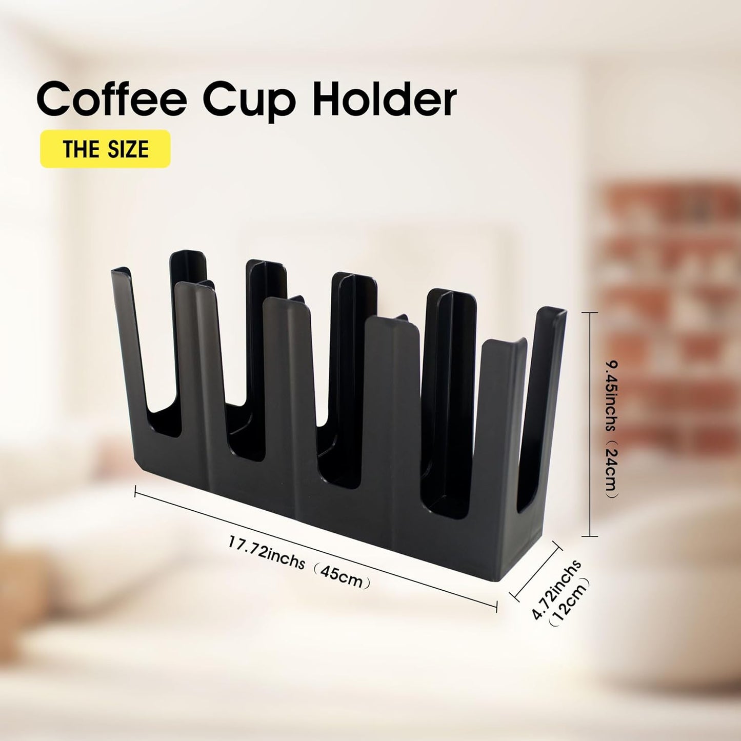 Clivia Pack of 2 Commercial Cup and Lid Holder, Coffee Cup Dispenser Organizer,Paper Cup Holder,Collapsible Design,4 Compartment Countertop Cup and Lid Organizer, Color Black