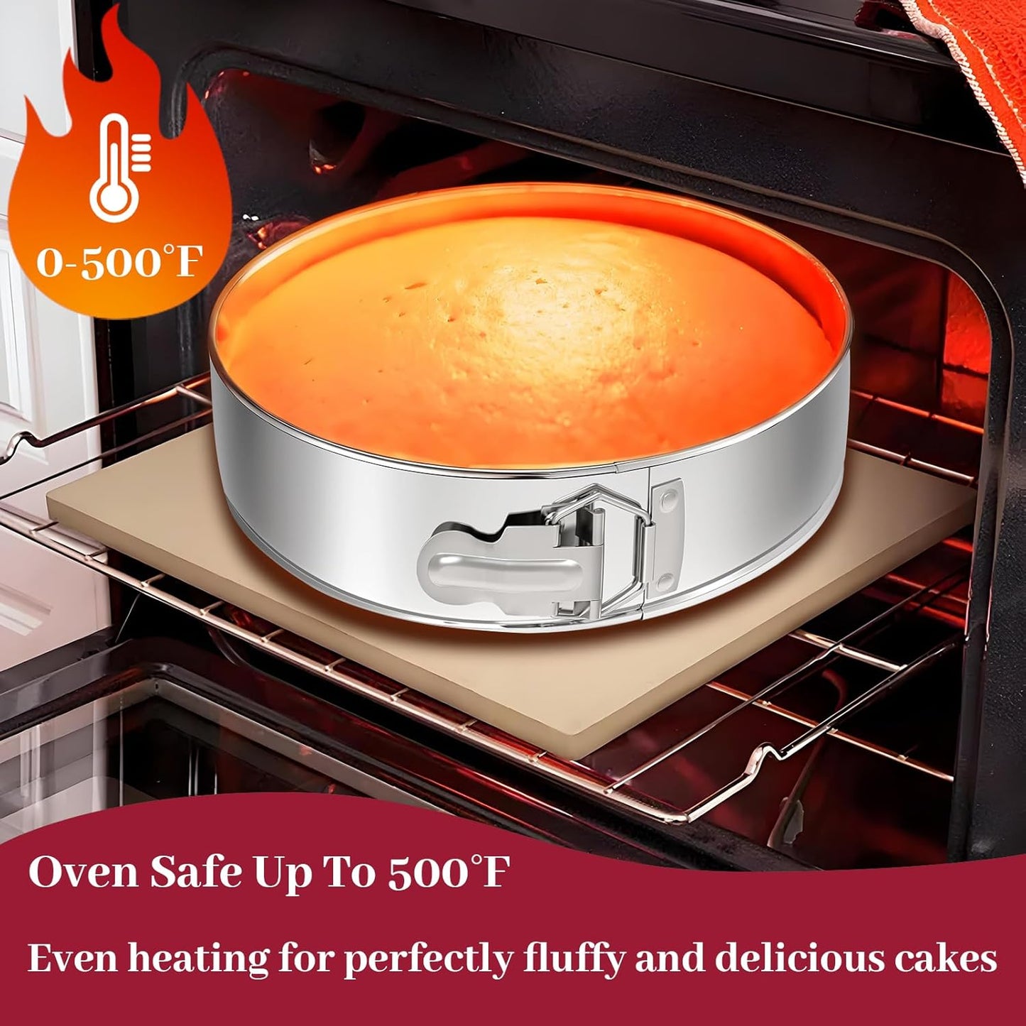 10 Inch Springform Pan 304 Stainless Steel Nonstick Leakproof Springform Cake Pan with Removable Bottom, Round Spring Form Cheesecake Pans For Baking