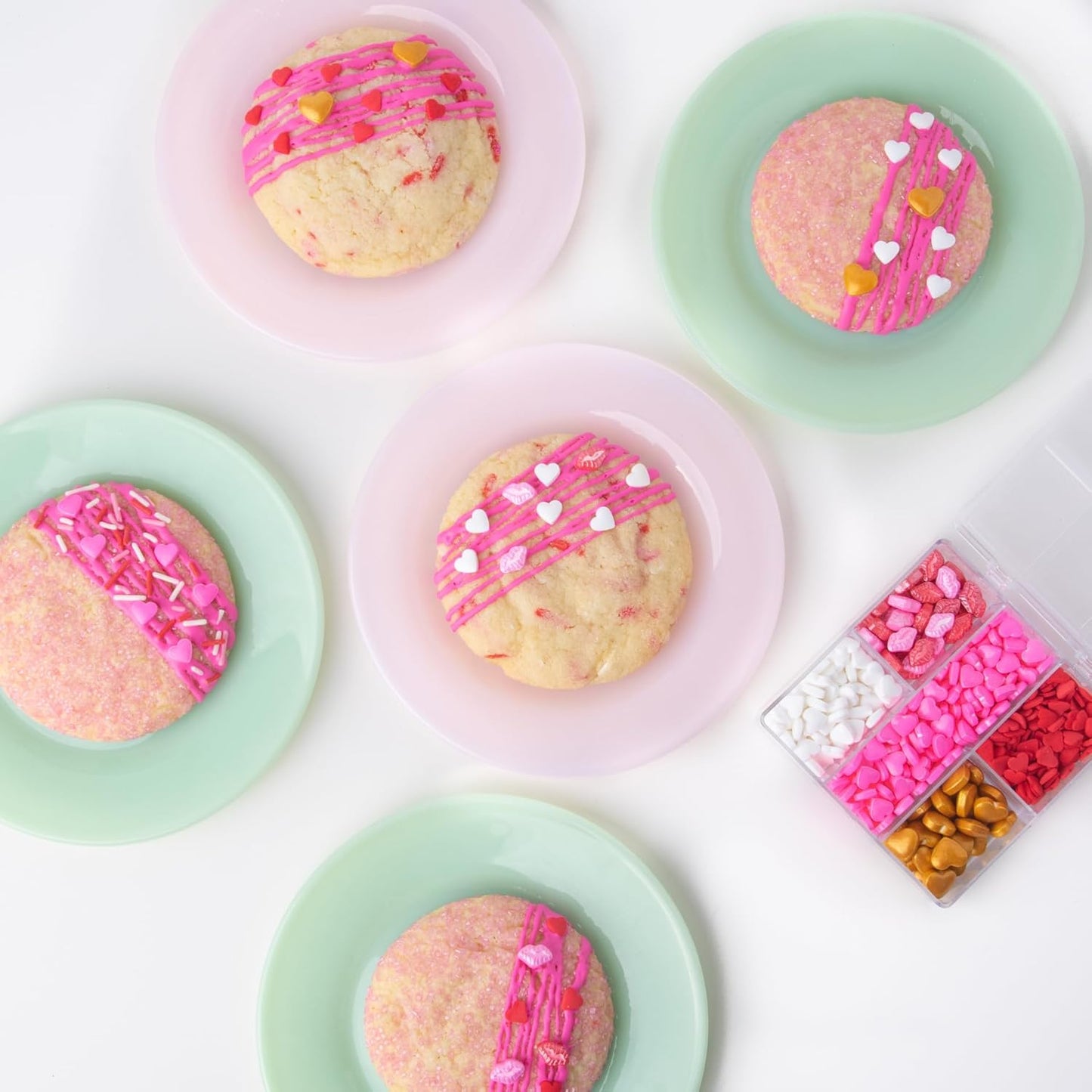 Sweets Indeed Valentines Heart Tacklebox, Edible Heart Shapes, Assorted Variety, Perfect for Cake Decorations, Baking, Ice Cream, Cookies, Cupcake Topper, 2.53 ounces (Sweetheart Tacklebox)