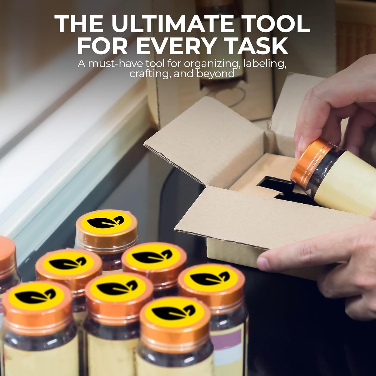 Perco Yellow 2-Inch Perforated Circle Dot Thermal Sticker Labels — 300 Stickers/Roll, Direct Thermal Printer Compatible—with Permanent Adhesive for Organizing, Color Coding, Bin Labeling—Made in USA