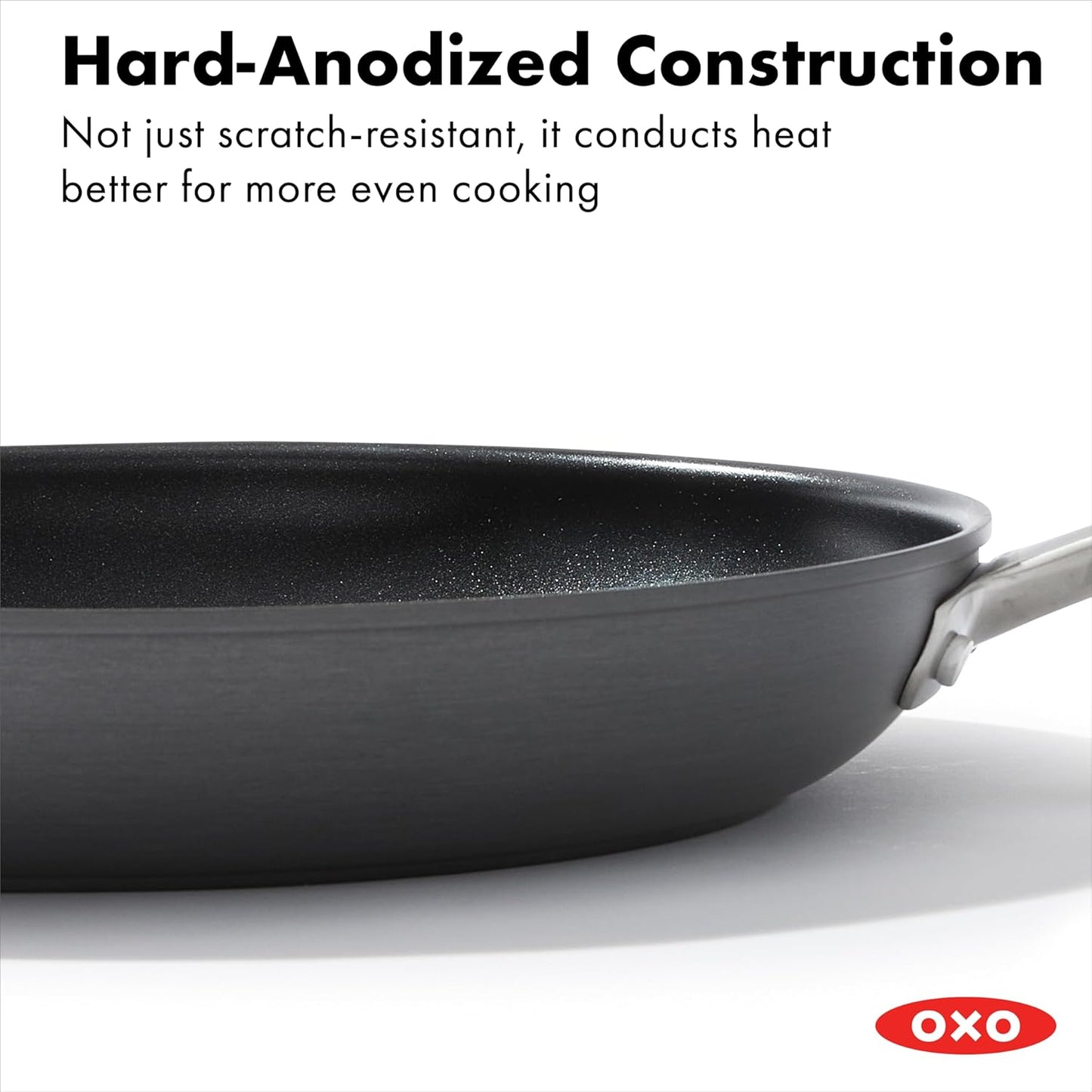 OXO Enhanced, 12" Frying Pan Skillet with Lid, Healthy Ceramic Nonstick, PFAS-Free, Stainless Steel Handle, Dishwasher Safe, Oven Safe, Black